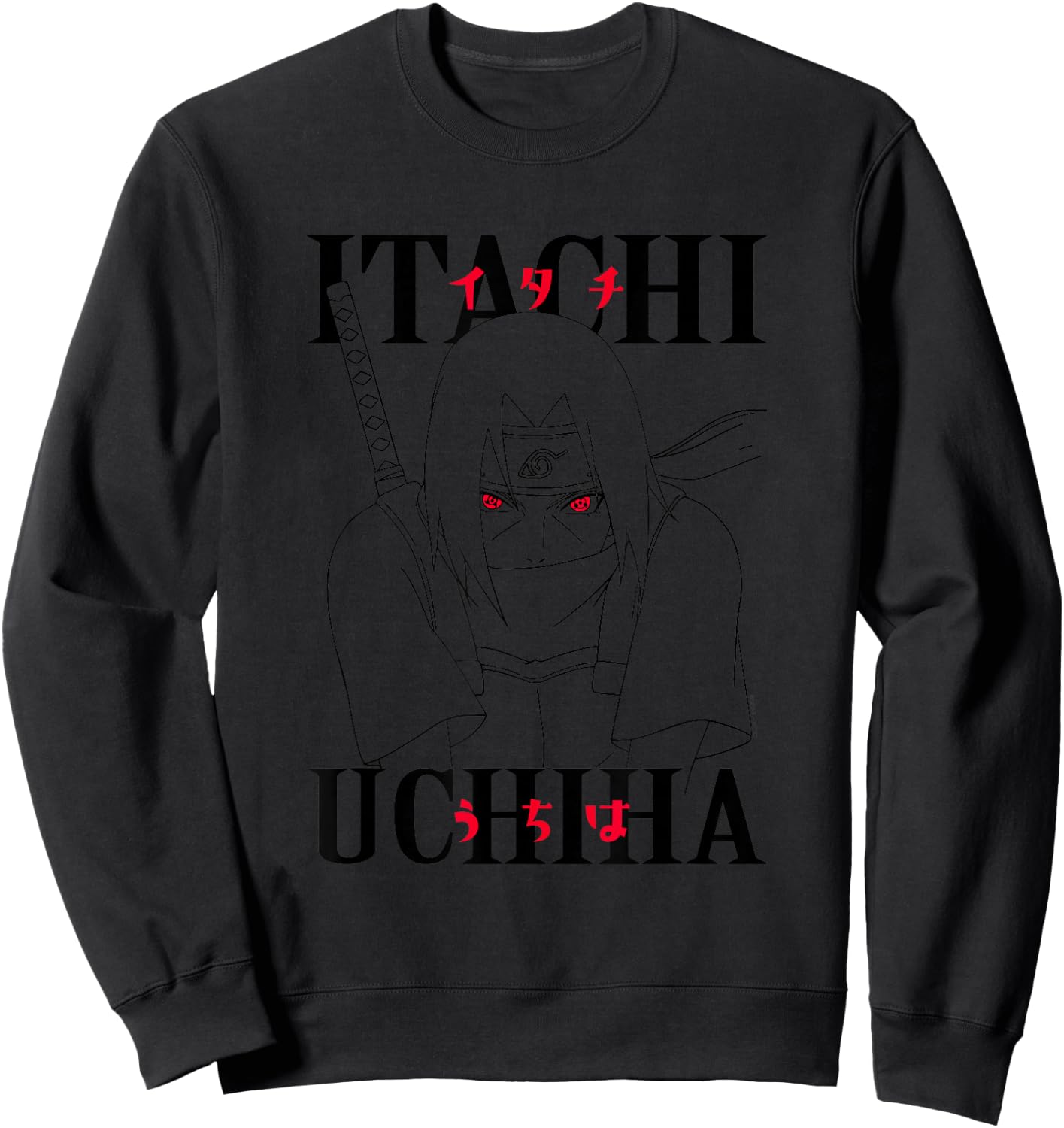 Naruto Shippuden Itachi Fabric Work , gray Sweatshirt - Sweatshirt | Black