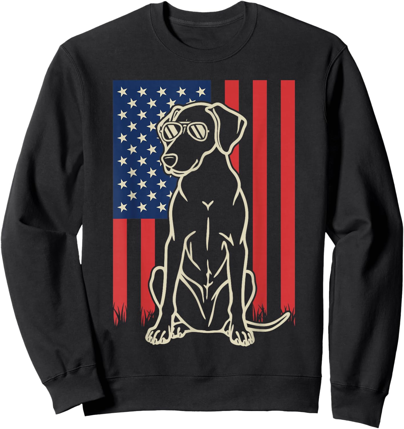Catahoula Leopard Dog Lover 4th of July Sweatshirt - Sweatshirt | Black
