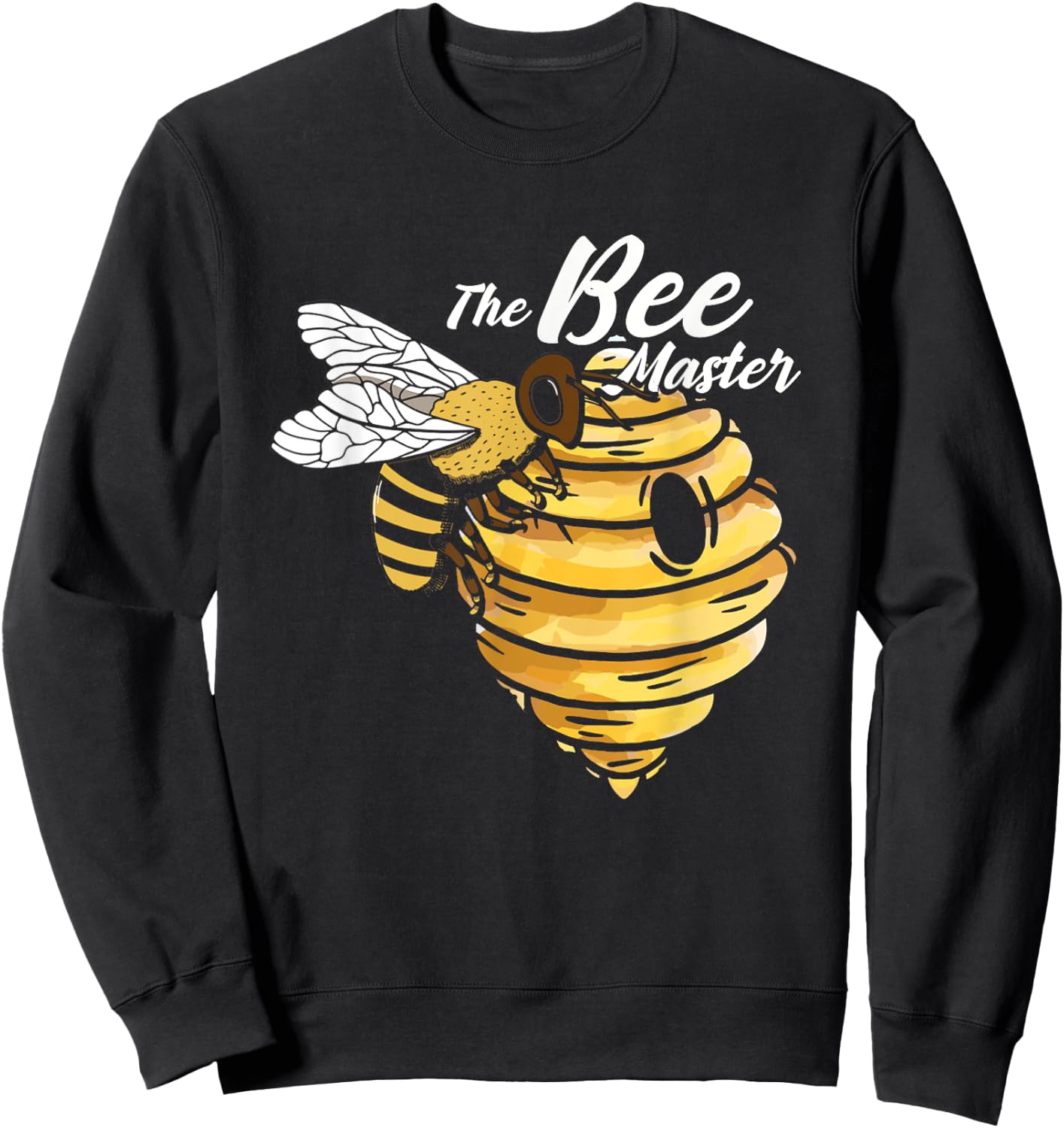 The Bee Master | Honey Bee Hive Honeycomb | Beekeeper Sweatshirt - Sweatshirt | Black