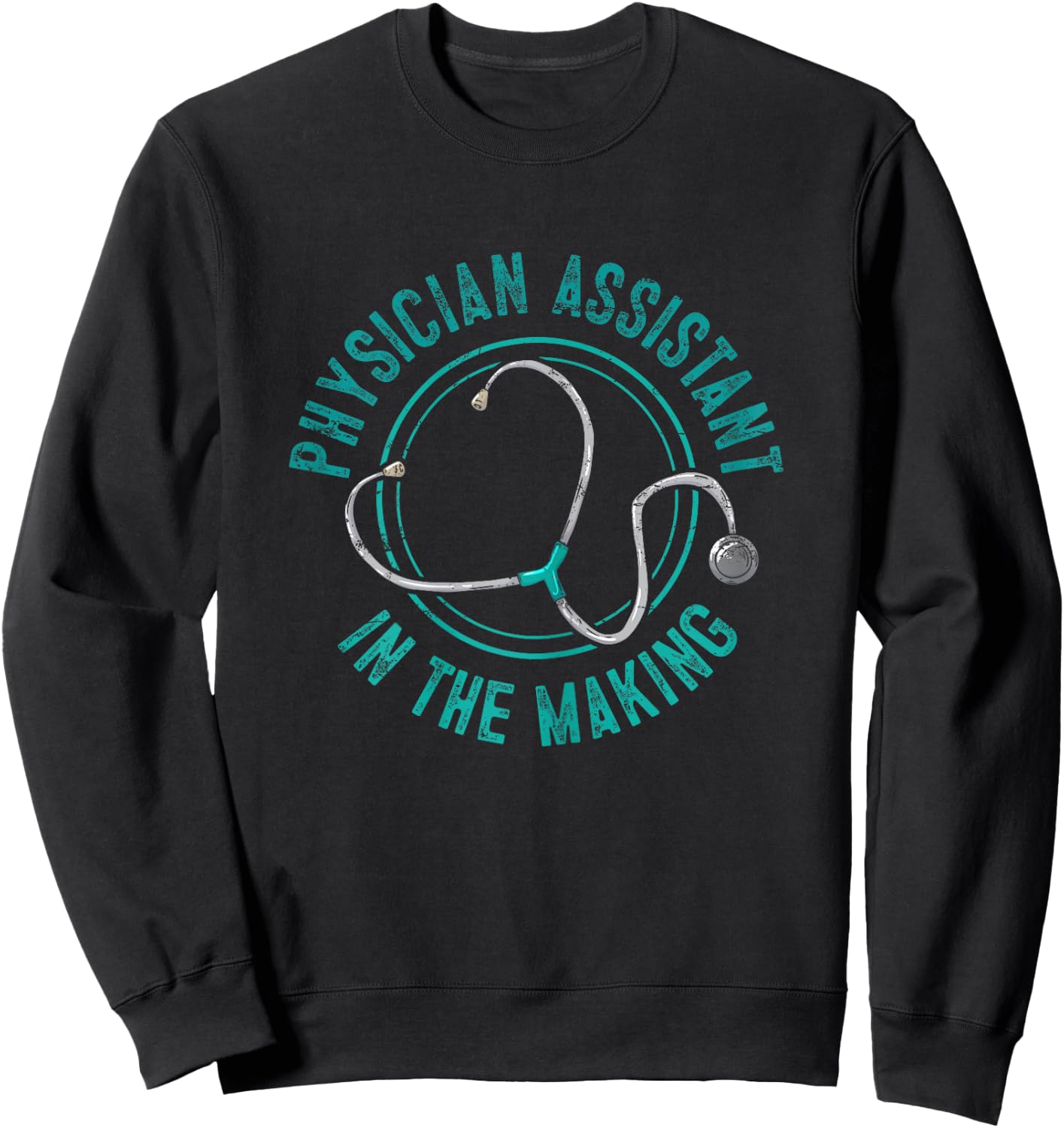 PA & PA School Gifts Physician Assistant PA Student Vintage Modern Black Women's X-Small Classic Fit Short Sleeve Letter Print Sweatshirt - Sweatshirt | Black