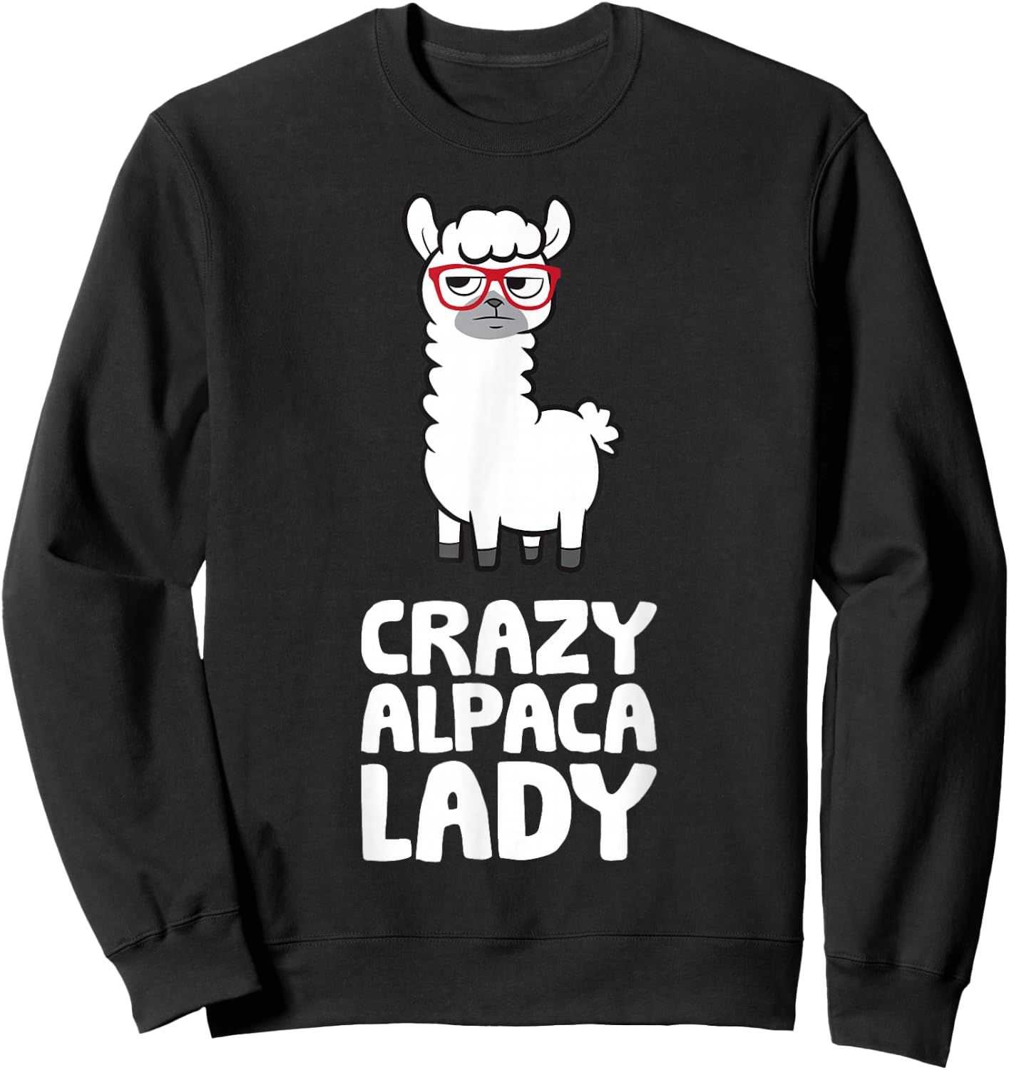 Crazy Alpaca Lady Pet Women Alpaca Sweatshirt - Sweatshirt | Black