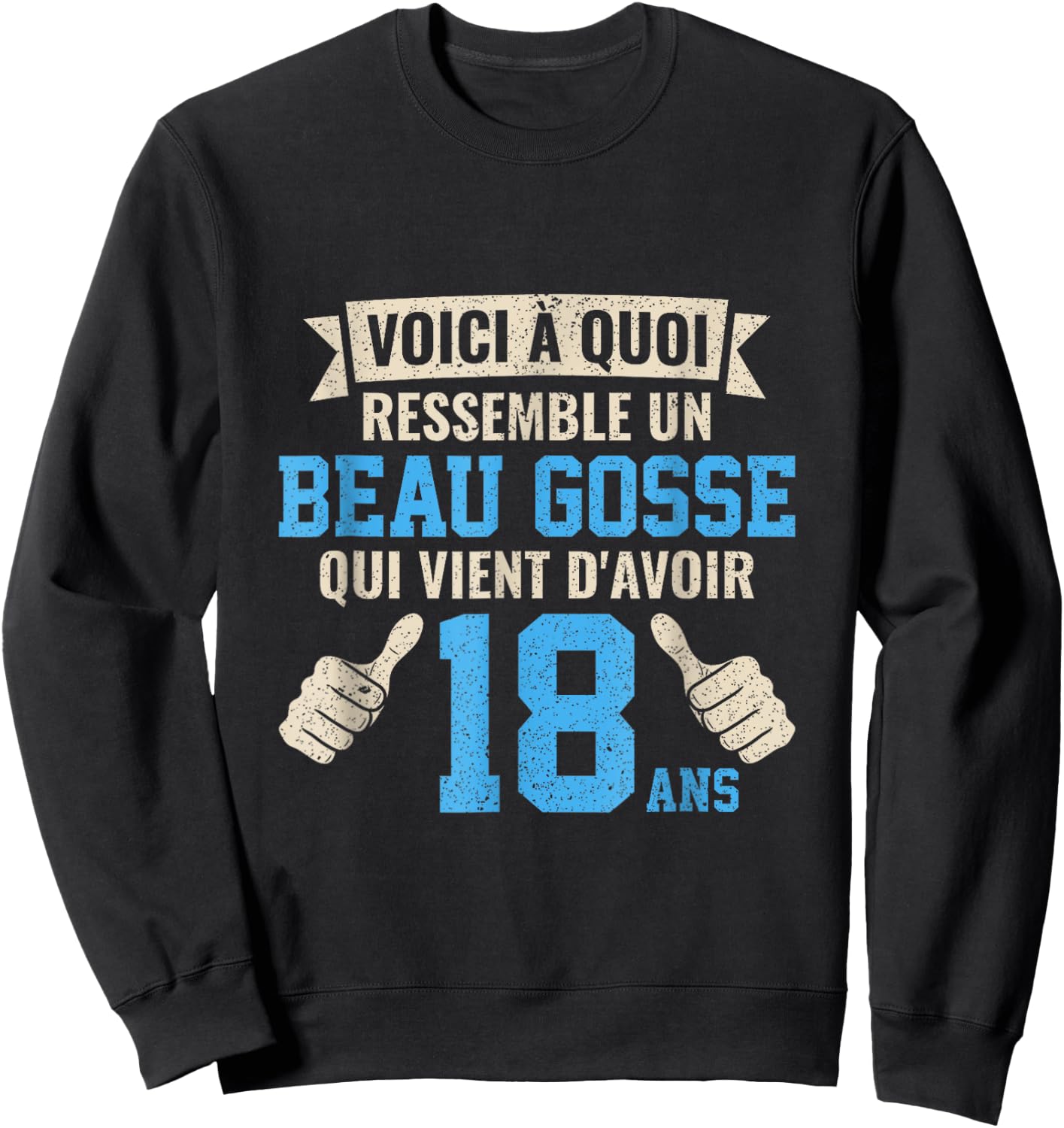 Birthday 18 Years Boy Beau Gosse , Black, S Sweatshirt - Sweatshirt | Black