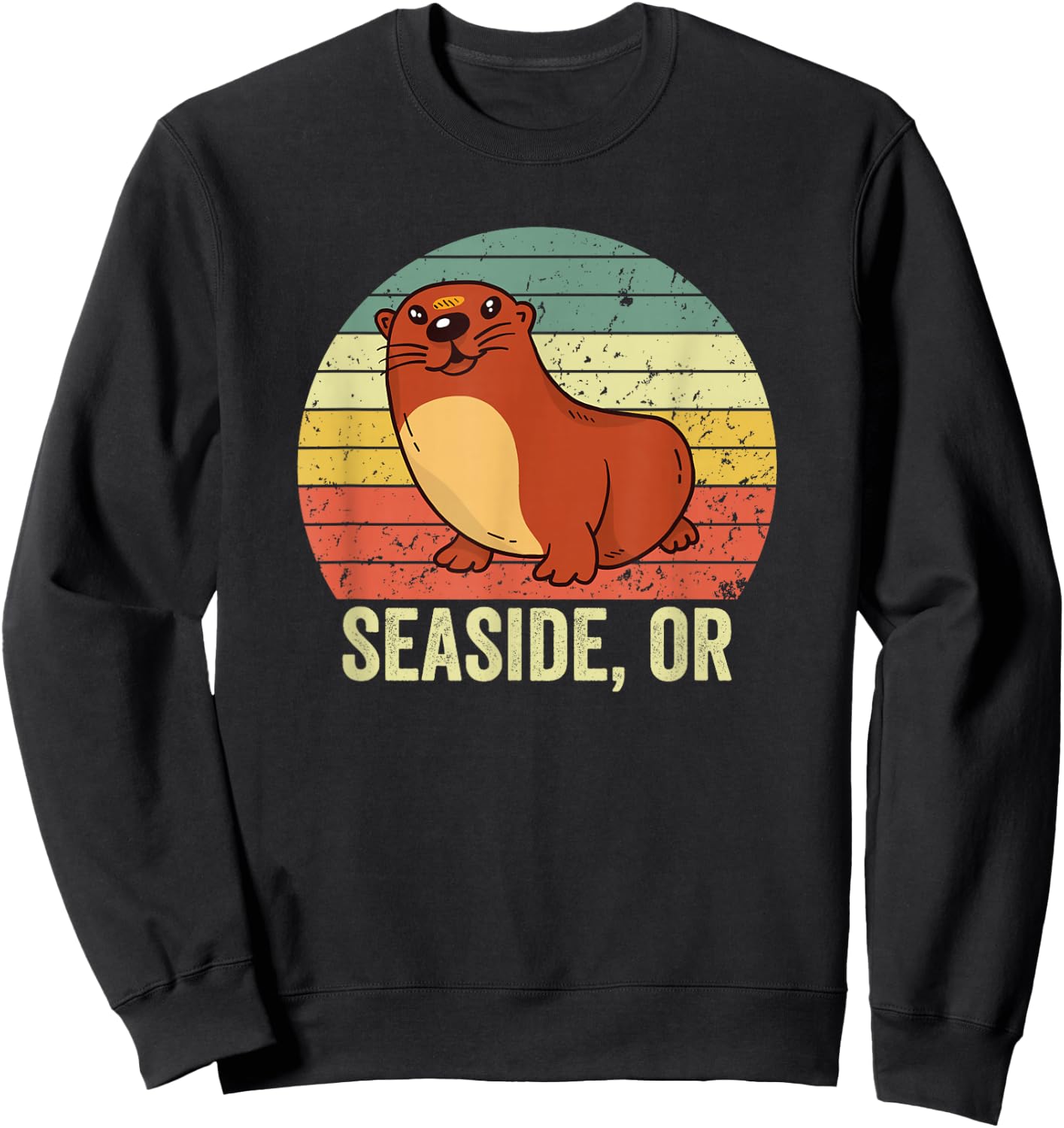 Seaside Oregon Otter, Seaside Oregon Sweatshirt - Sweatshirt | Black