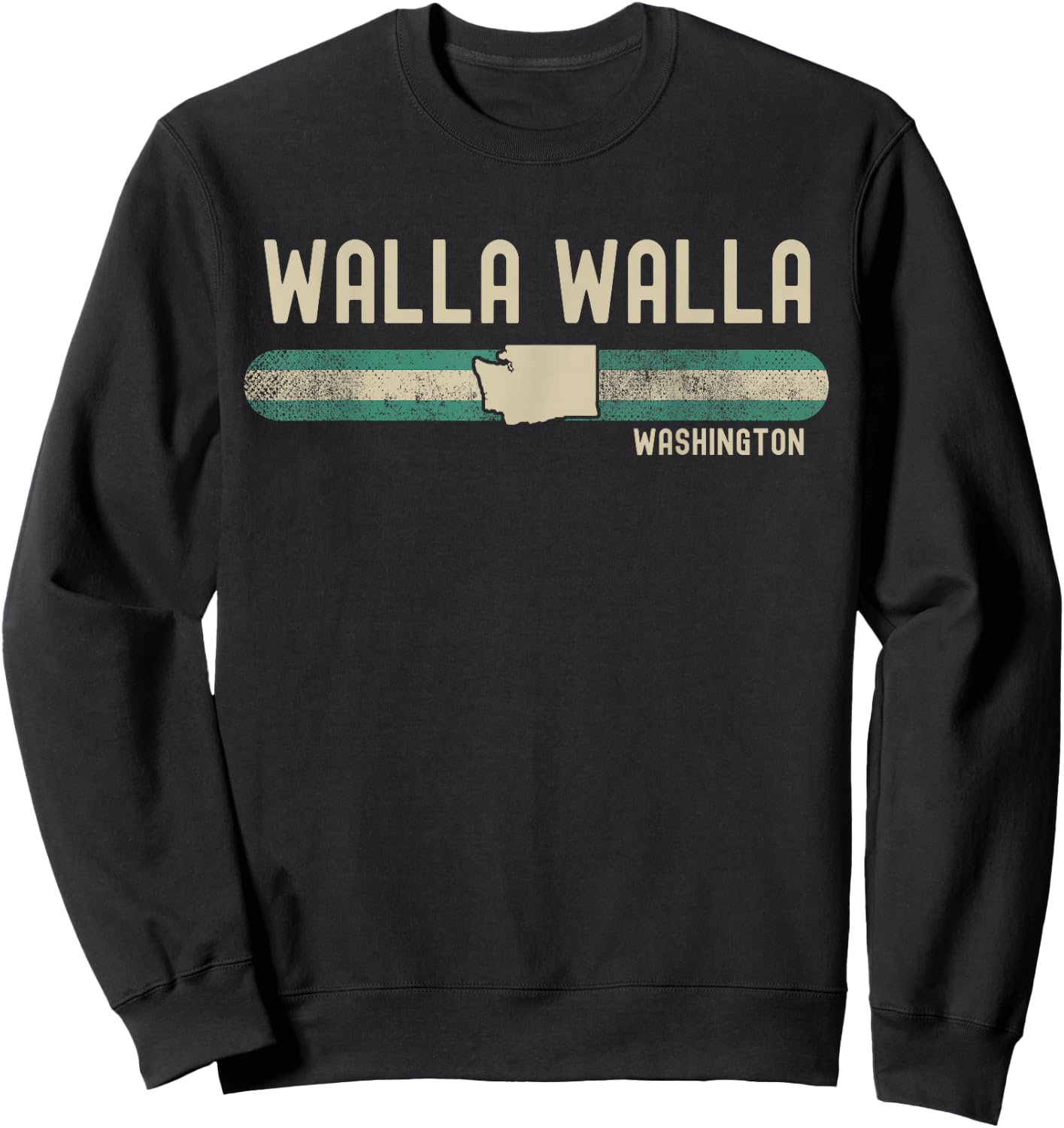 Walla Walla WA | Washington | Travel & 80s Style Sweatshirt - Sweatshirt | Black