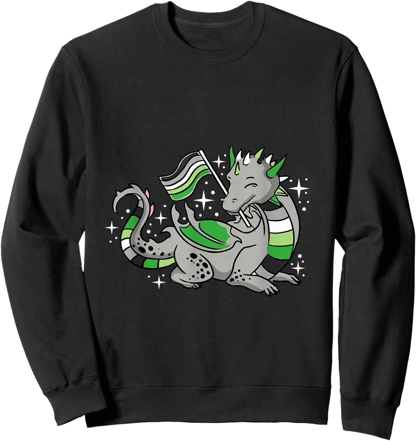 Aromantic Dragon Aromantic Pride Sweatshirt - Sweatshirt | Black