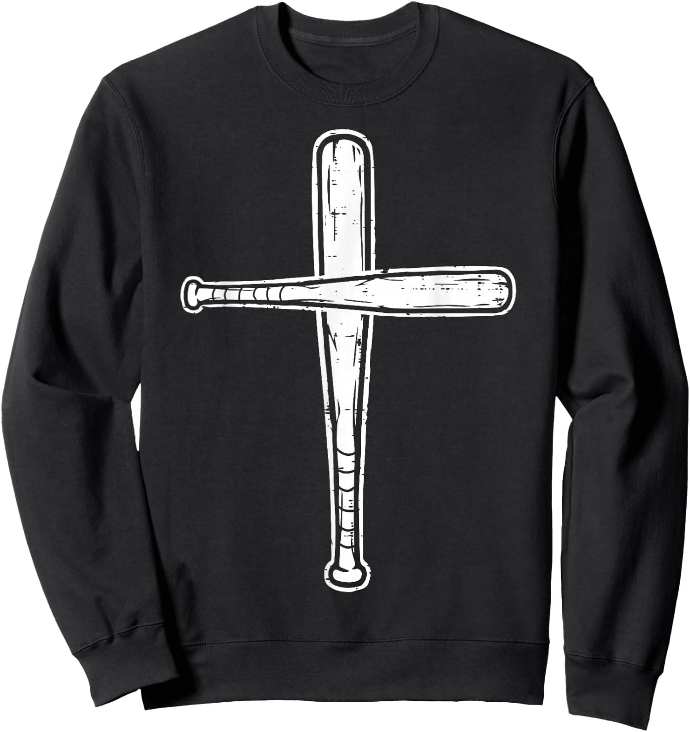 Christian Baseball Bats Cross Softball Sports Men Boys Kids Sweatshirt - Sweatshirt | Black