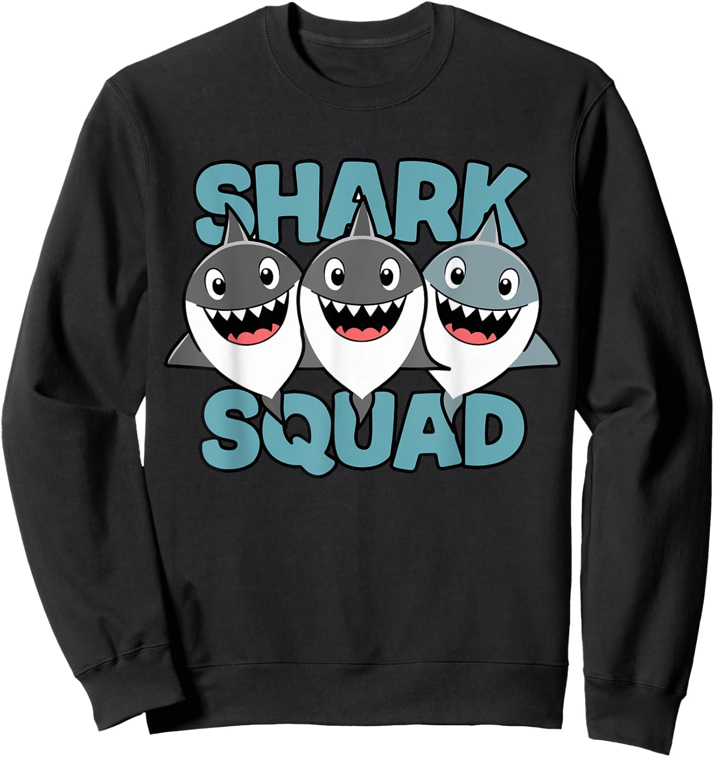 Shark Squad for Shark Lover Shirt | Kids Shark Sweatshirt - Sweatshirt | Black
