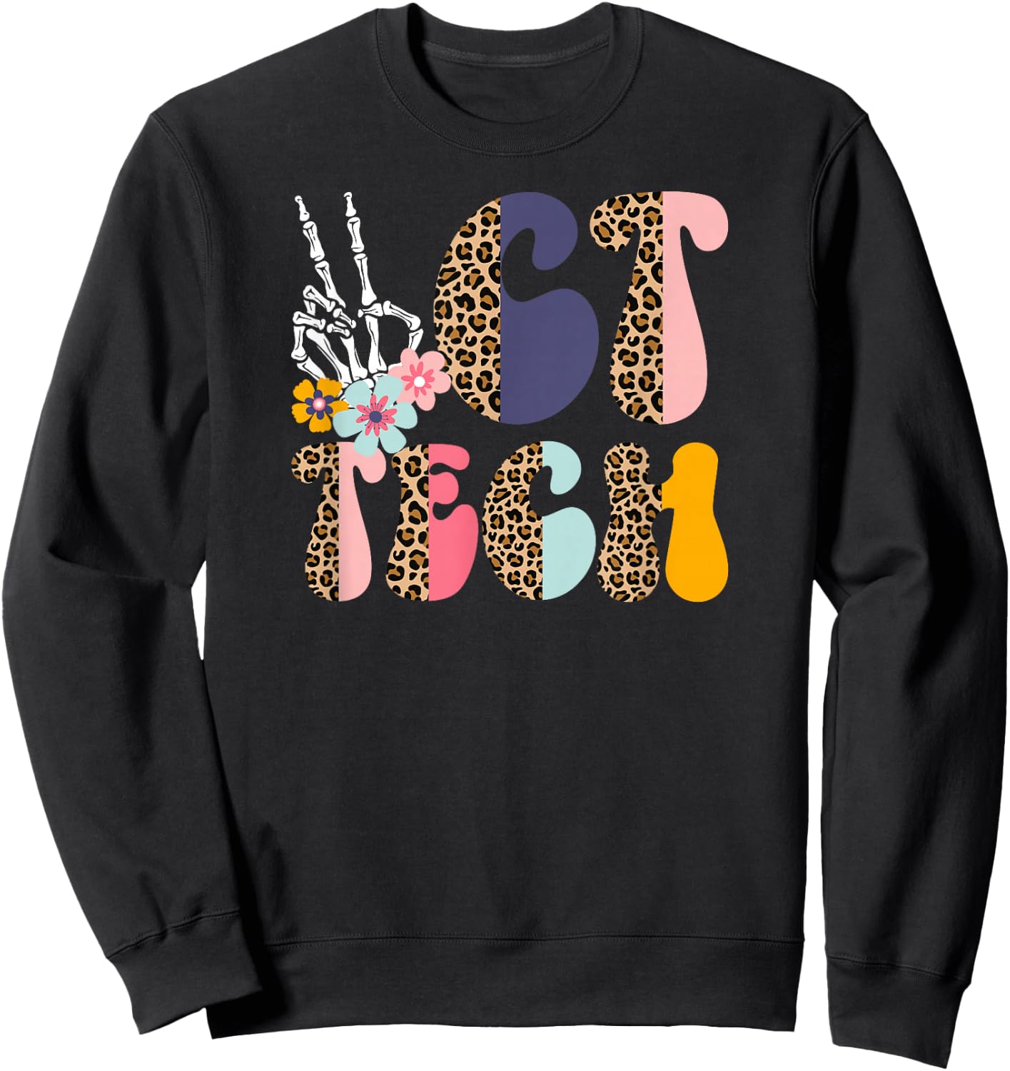 CT Tech Leopard Computed Tomography Technologist Sweatshirt - Sweatshirt | Black