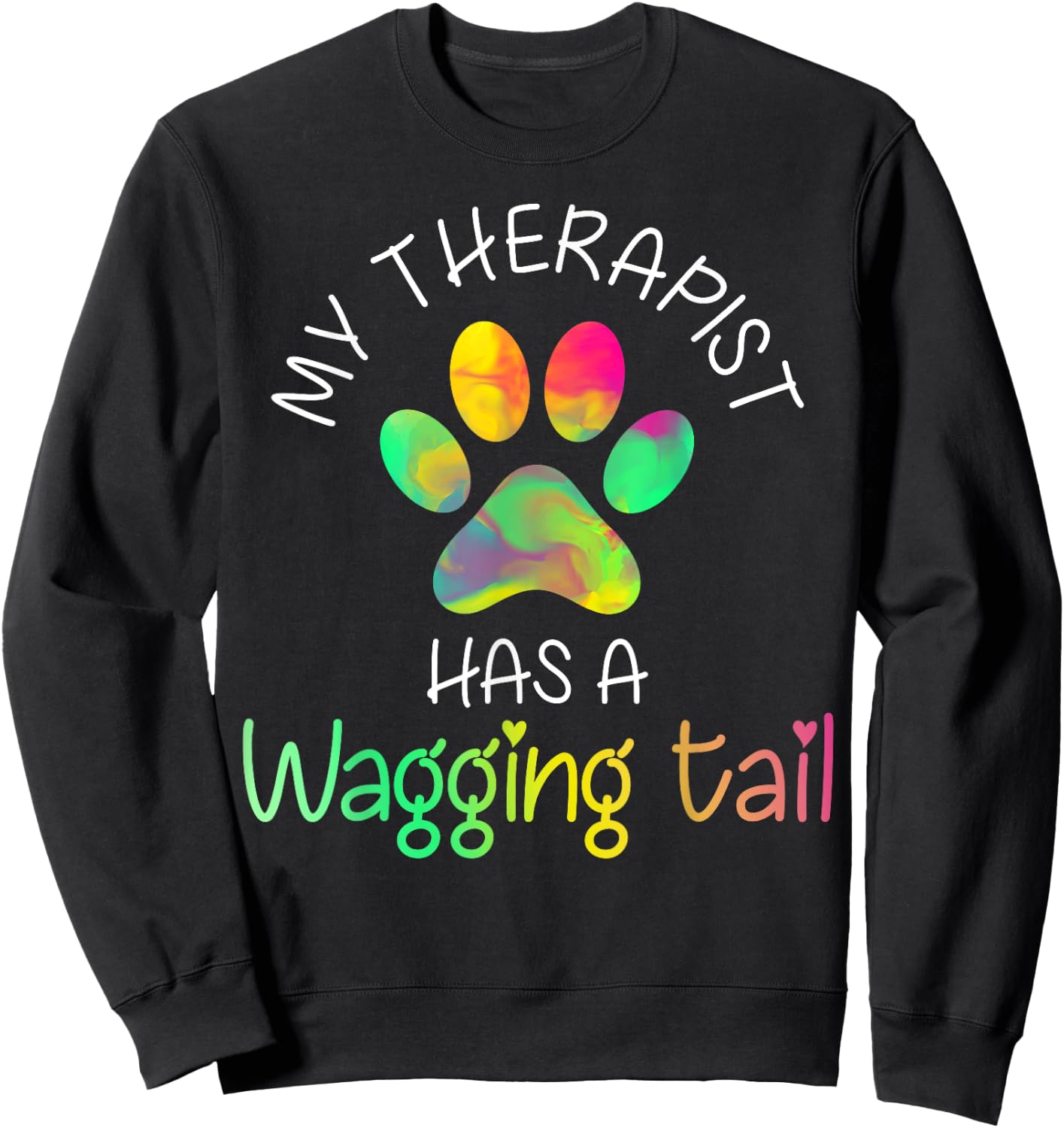 Funny Therapy Service Dog Men Women Girls Kids Sweatshirt - Sweatshirt | Black