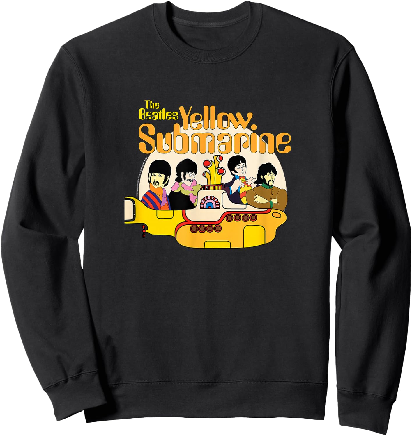 The Beatles - We All Live in a Yellow Submarine , black Sweatshirt - Sweatshirt | Black