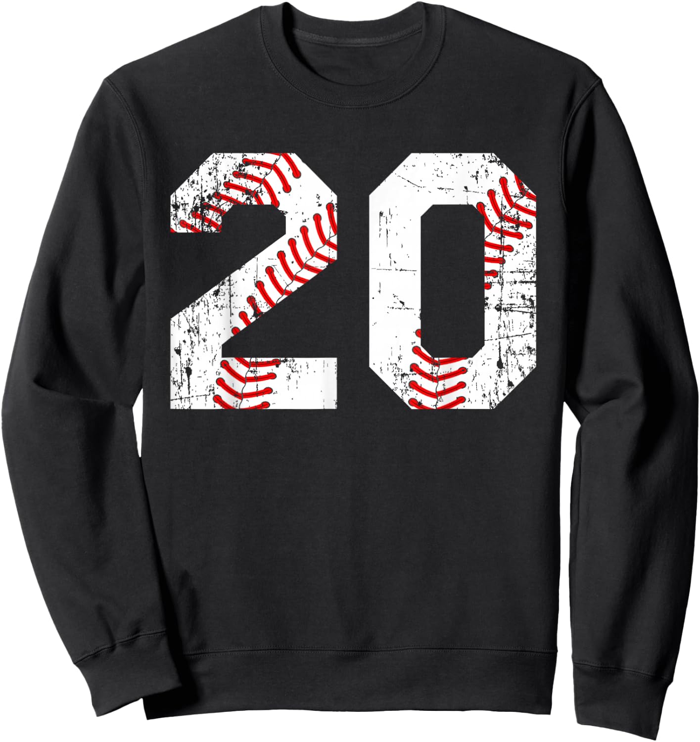 Vintage Baseball 20 Jersey Number Sweatshirt - Sweatshirt | Black