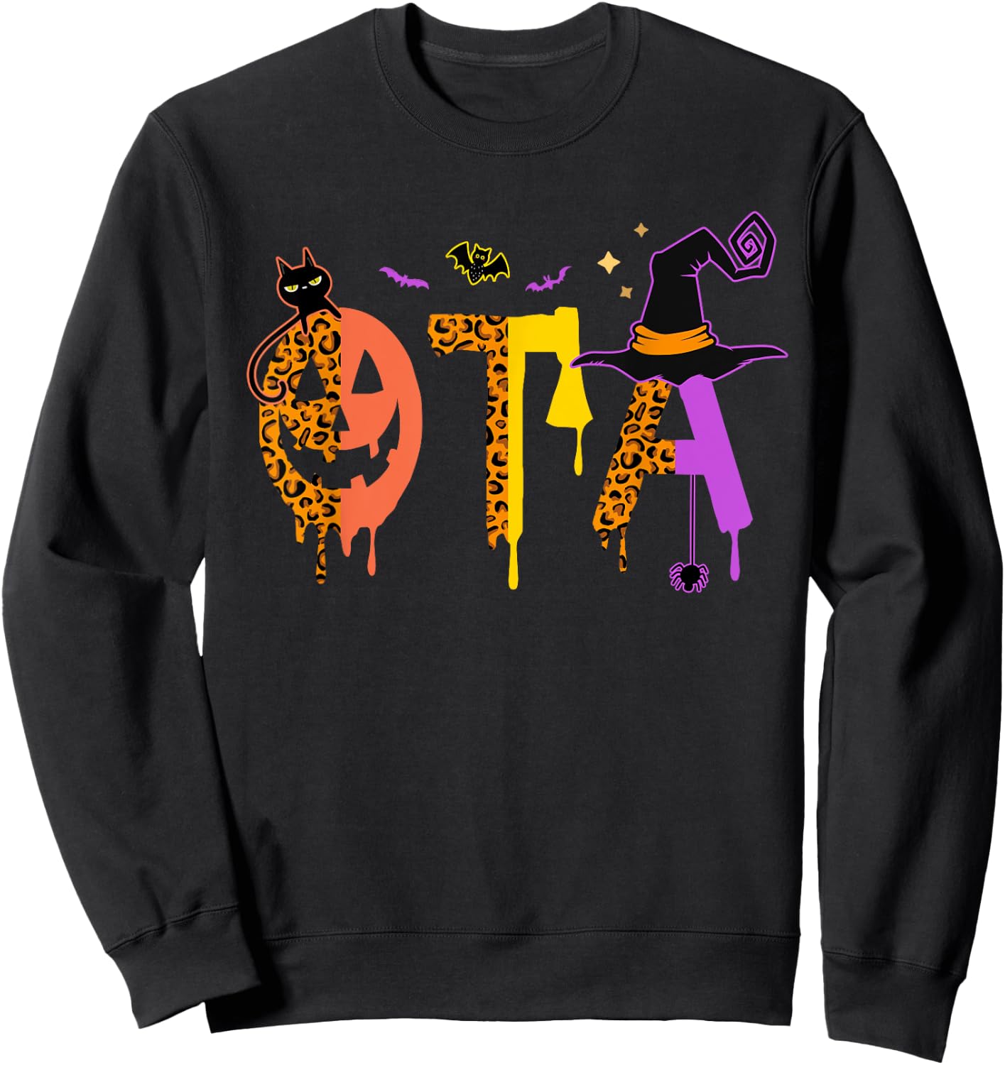 OTA Witch Leopard Occupational Therapy Assistant Halloween Sweatshirt - Sweatshirt | Black
