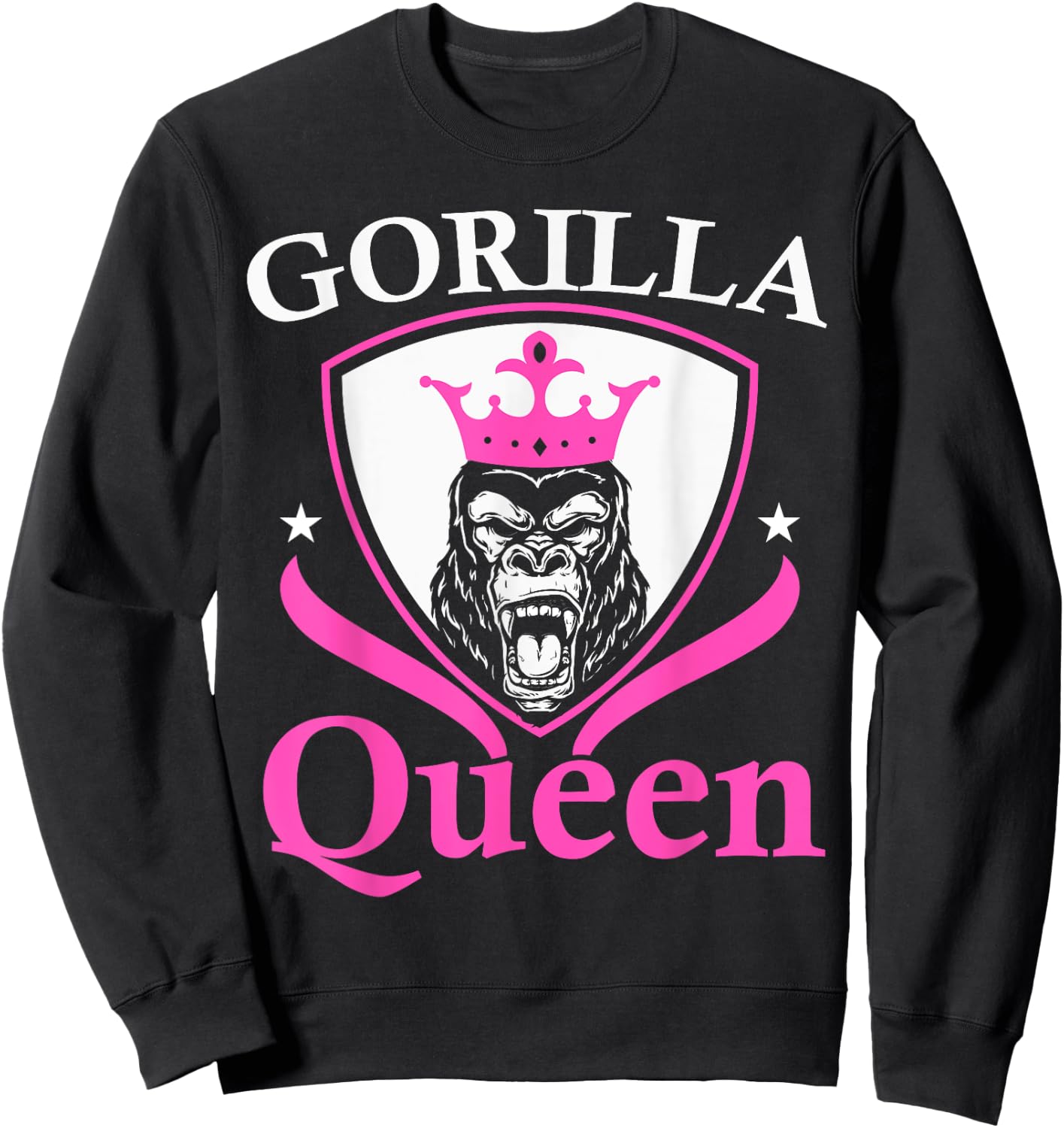 Gorilla Queen Ape Lover Monkey Whisperer Zookeeper Sweatshirt - Sweatshirt | Black