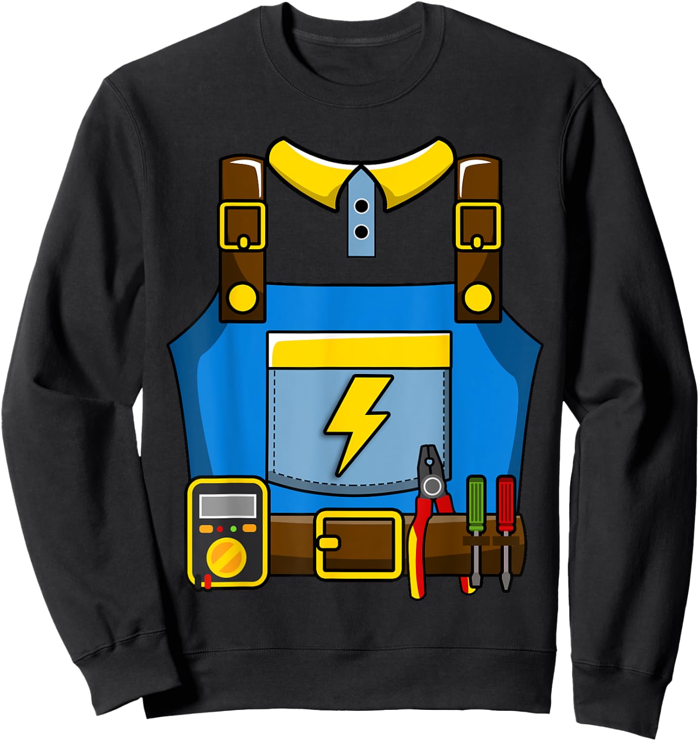 Adult Kid Halloween Lineman Electrician Costume Sweatshirt - Sweatshirt | Black