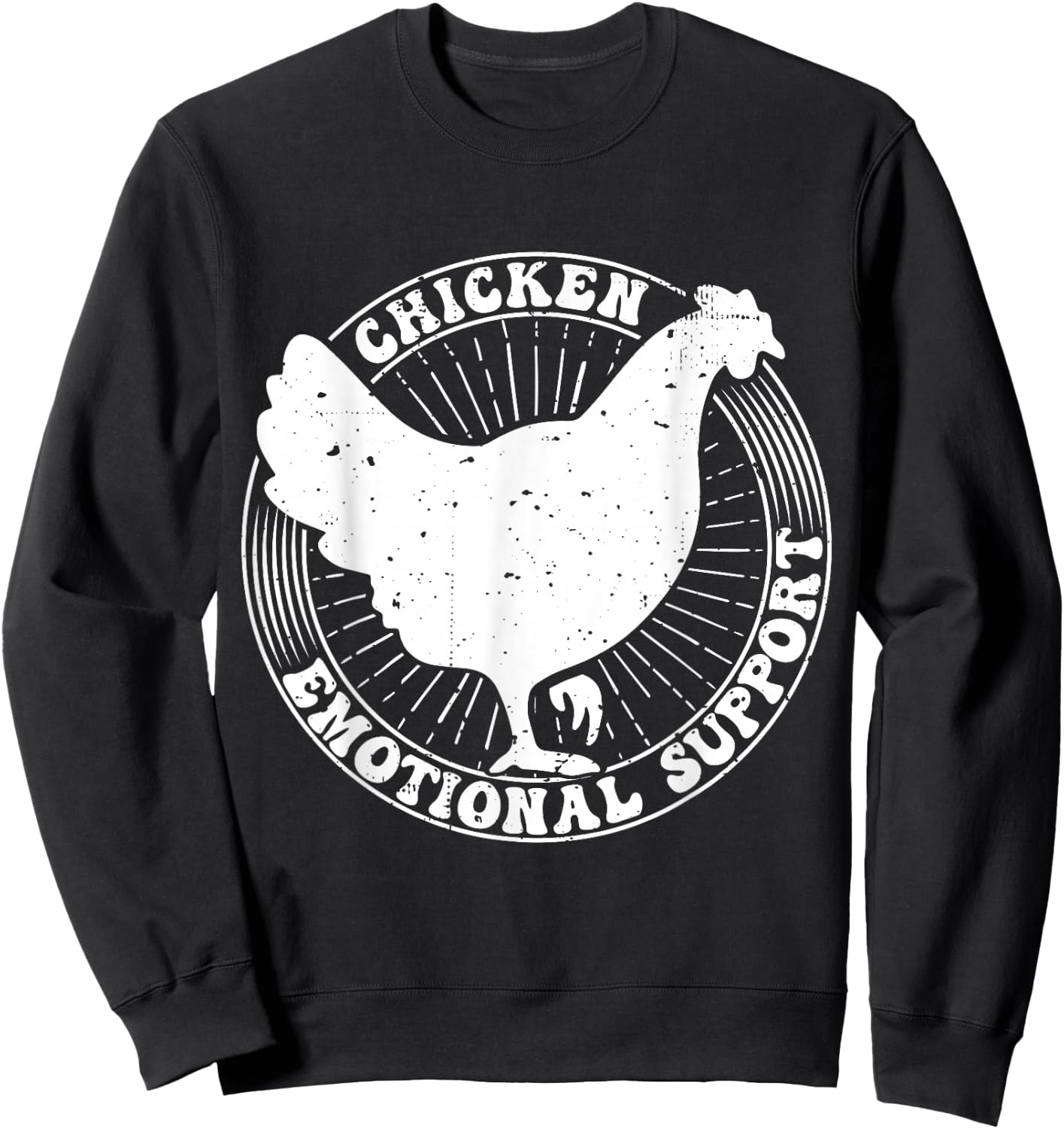 Chicken Emotional Support Sweatshirt - Sweatshirt | Black