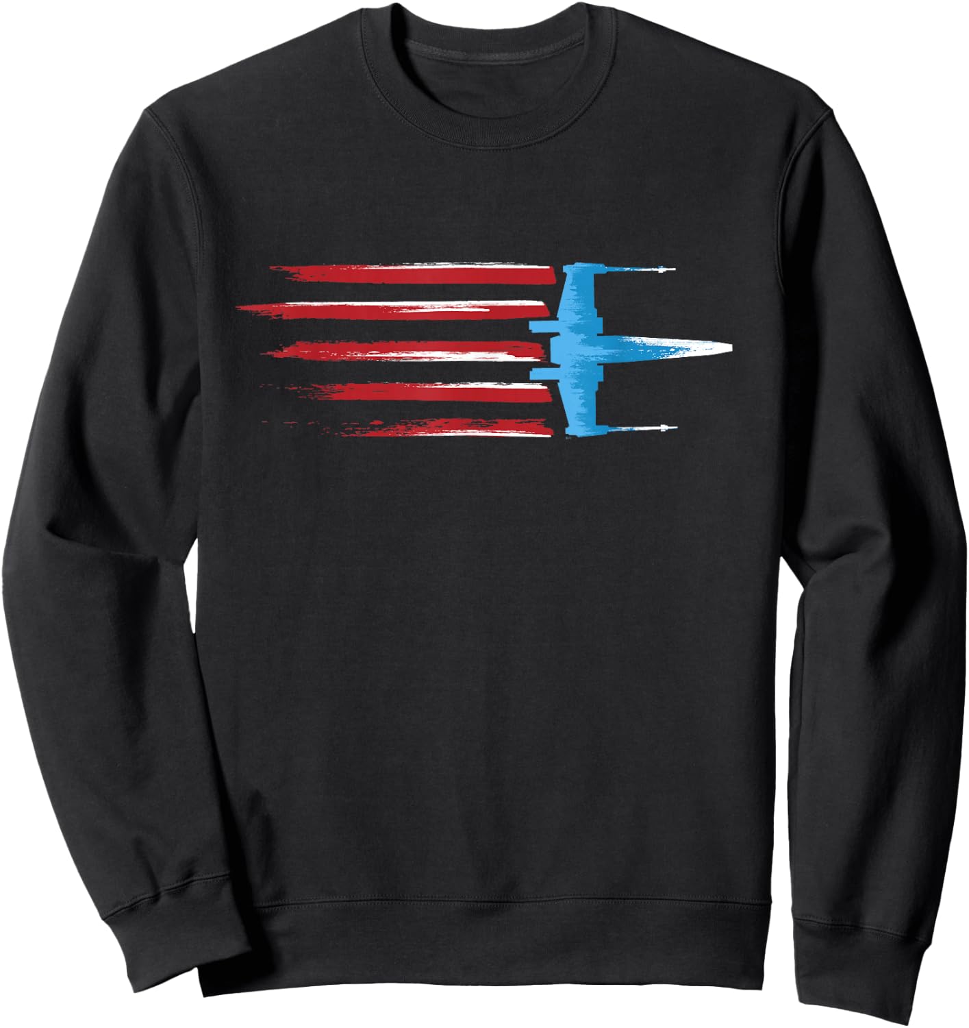 Star Wars Rebel X-wing Fighter Red White & Blue USA America Sweatshirt - Sweatshirt | Black