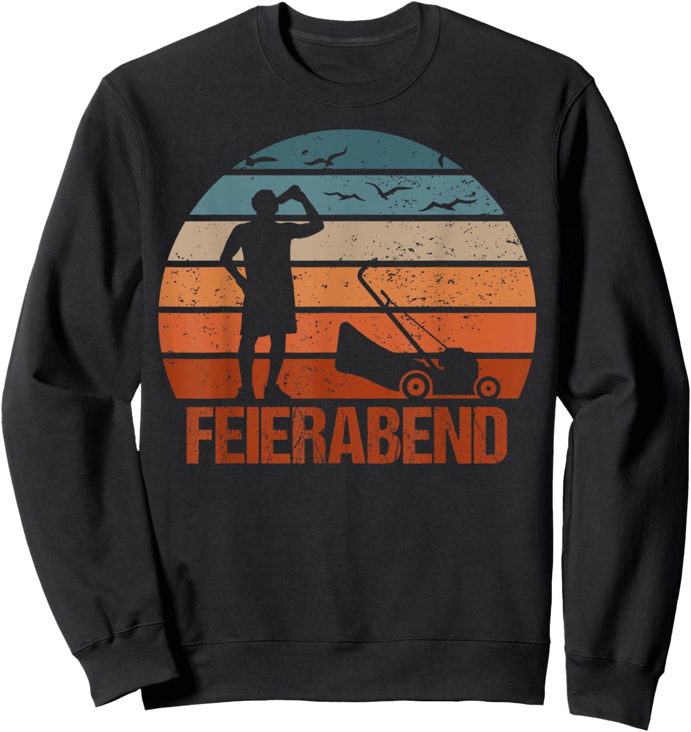 Feierabend Garten Gärtner Spruch Rasenmäher Lustig Sweatshirt - Sweatshirt | Black