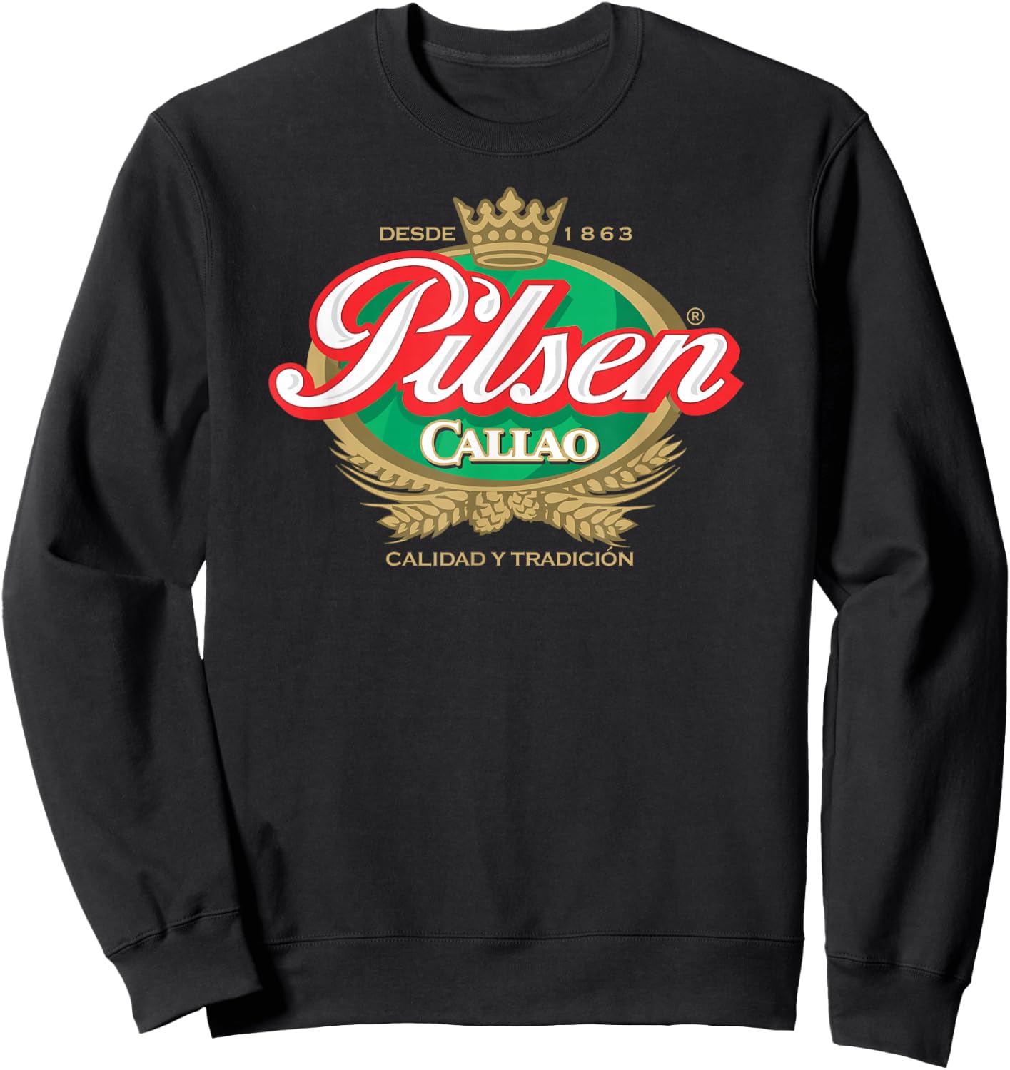 Peruvian Restaurant Pilsen Callao Beer Marca Peru Soccer Sweatshirt - Sweatshirt | Black