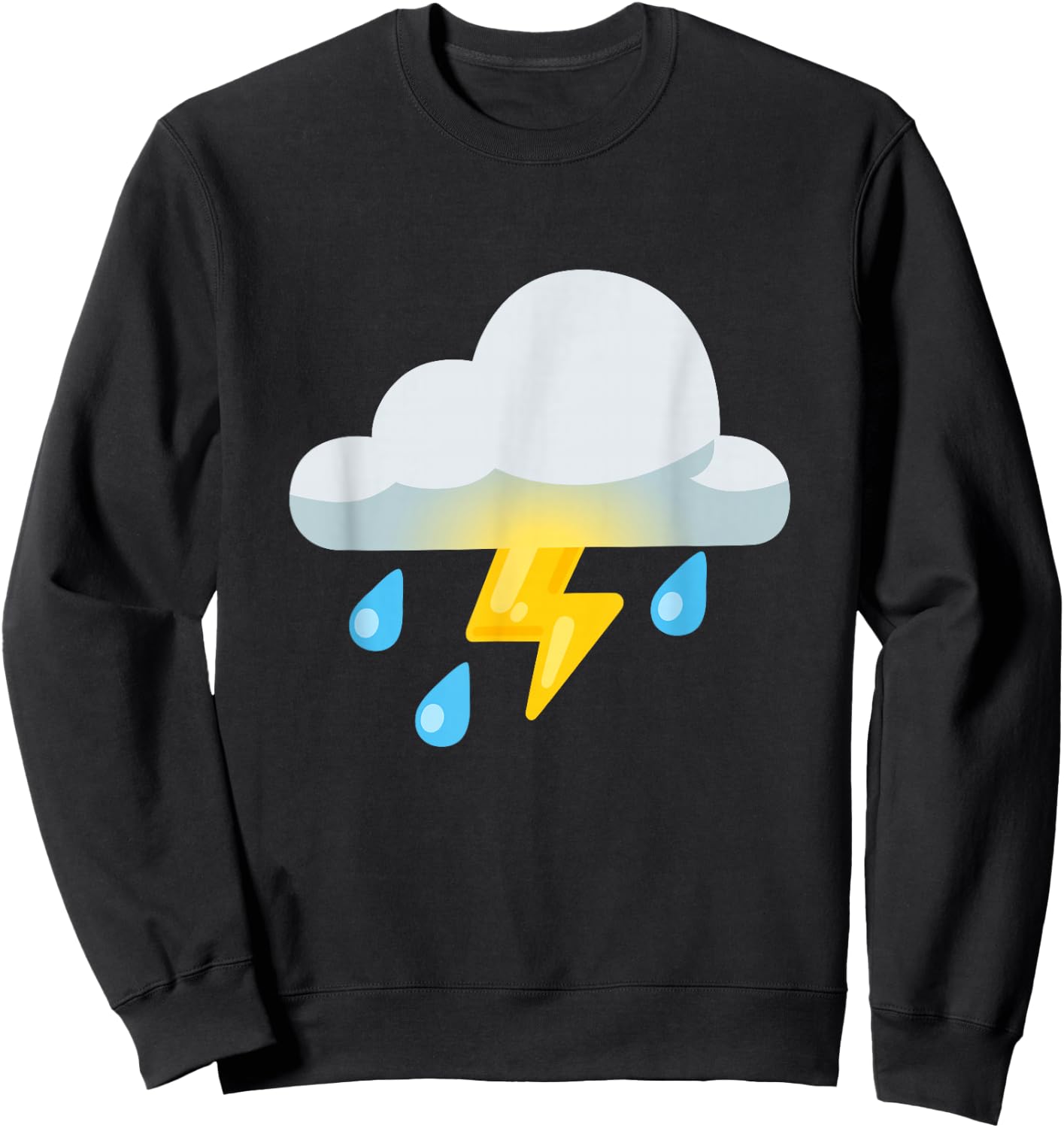 Cloud with Lightning and Rain , black Sweatshirt - Sweatshirt | Black