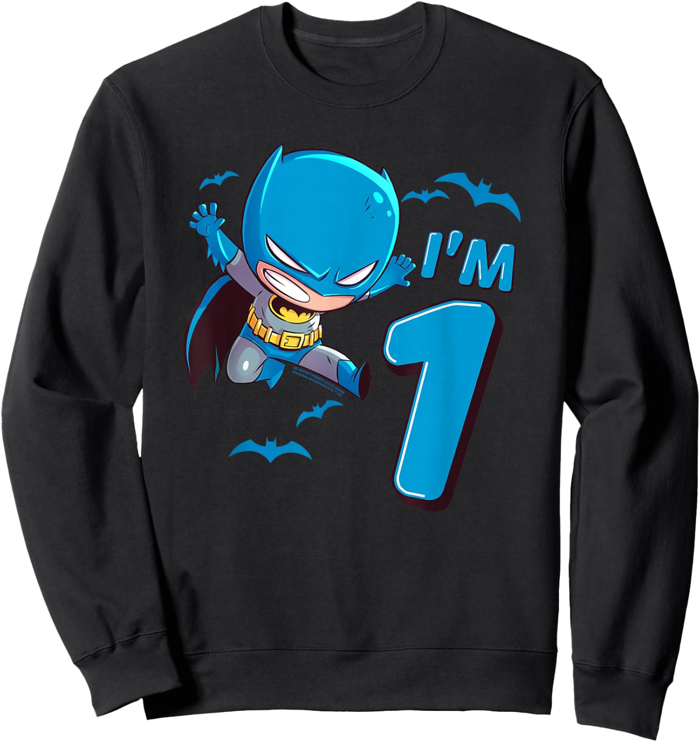 Batman 1st Birthday Cute I'm 1 Sweatshirt - Sweatshirt | Black