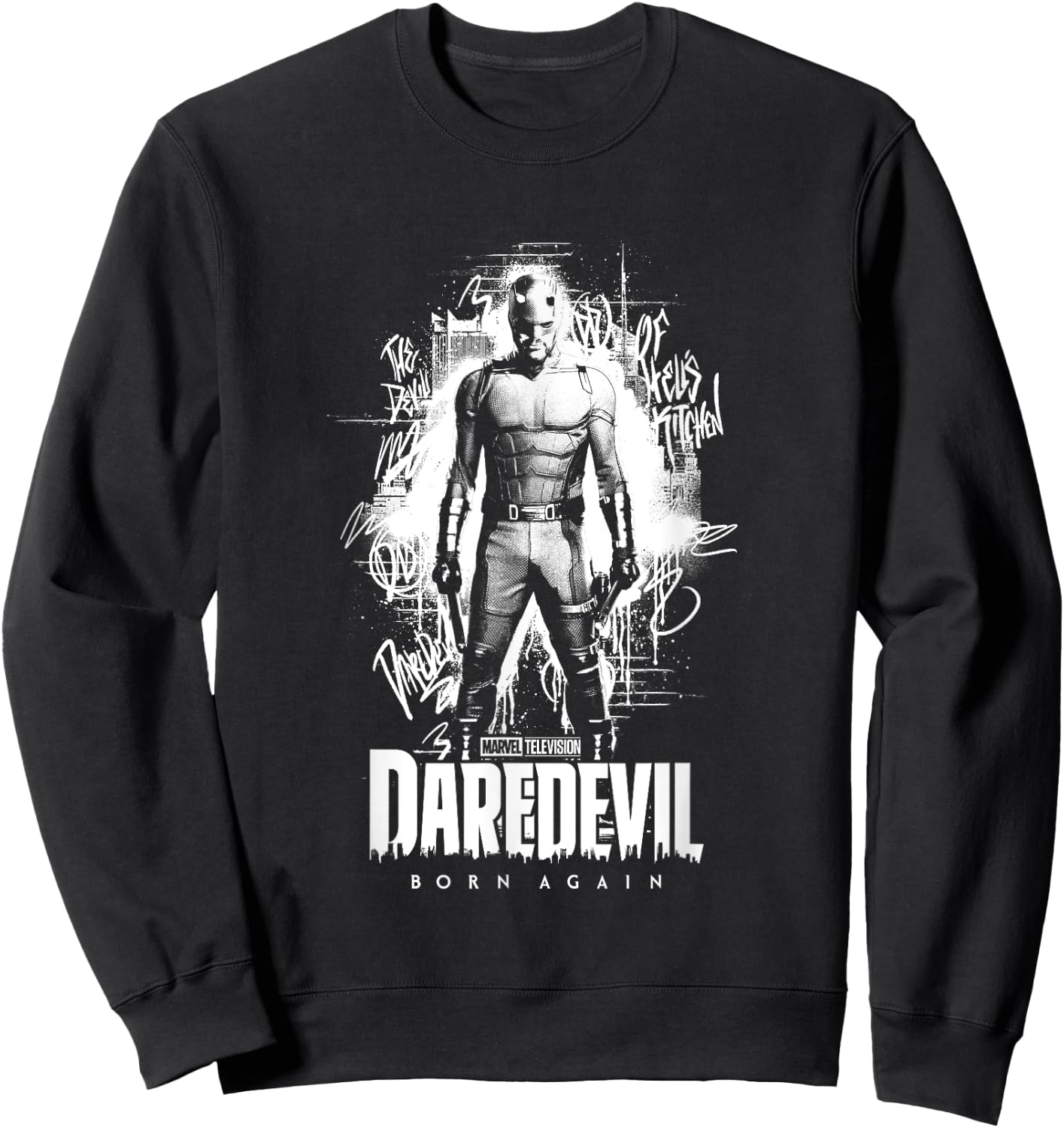 Daredevil Born Again Graffiti White Sweatshirt - Sweatshirt | Black