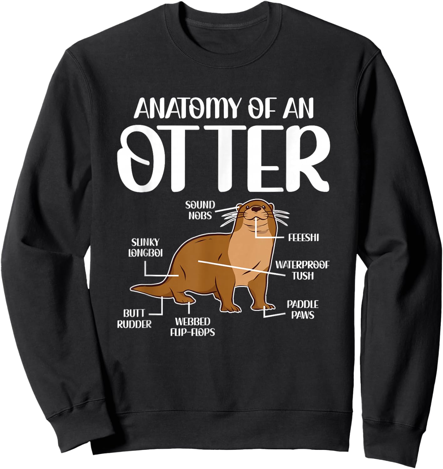 Anatomy of an Otter Funny Otter Lover Sea Otter Word Game Sweatshirt - Sweatshirt | Black