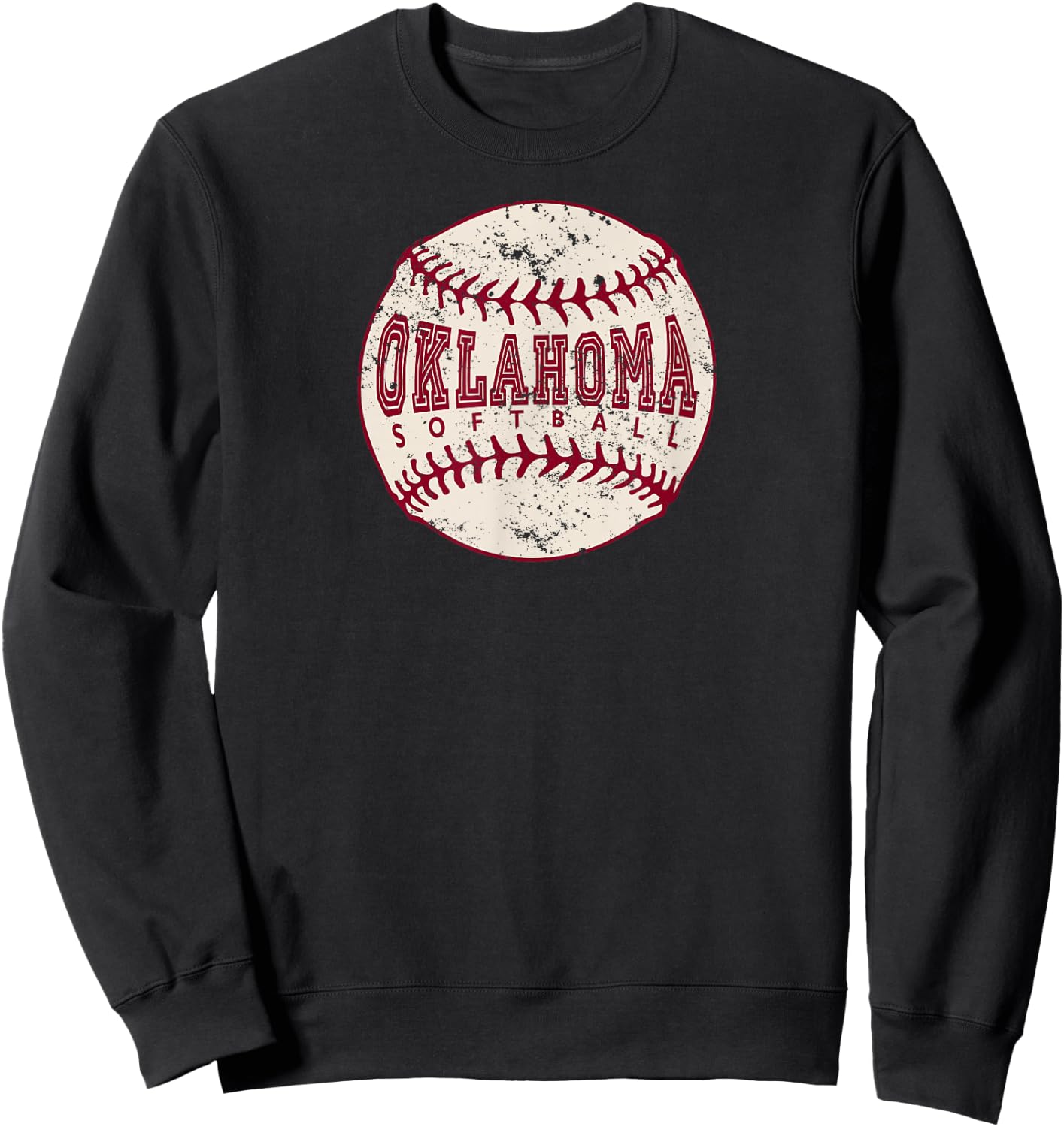 Vintage Oklahoma Softball Ball Sweatshirt - Sweatshirt | Black