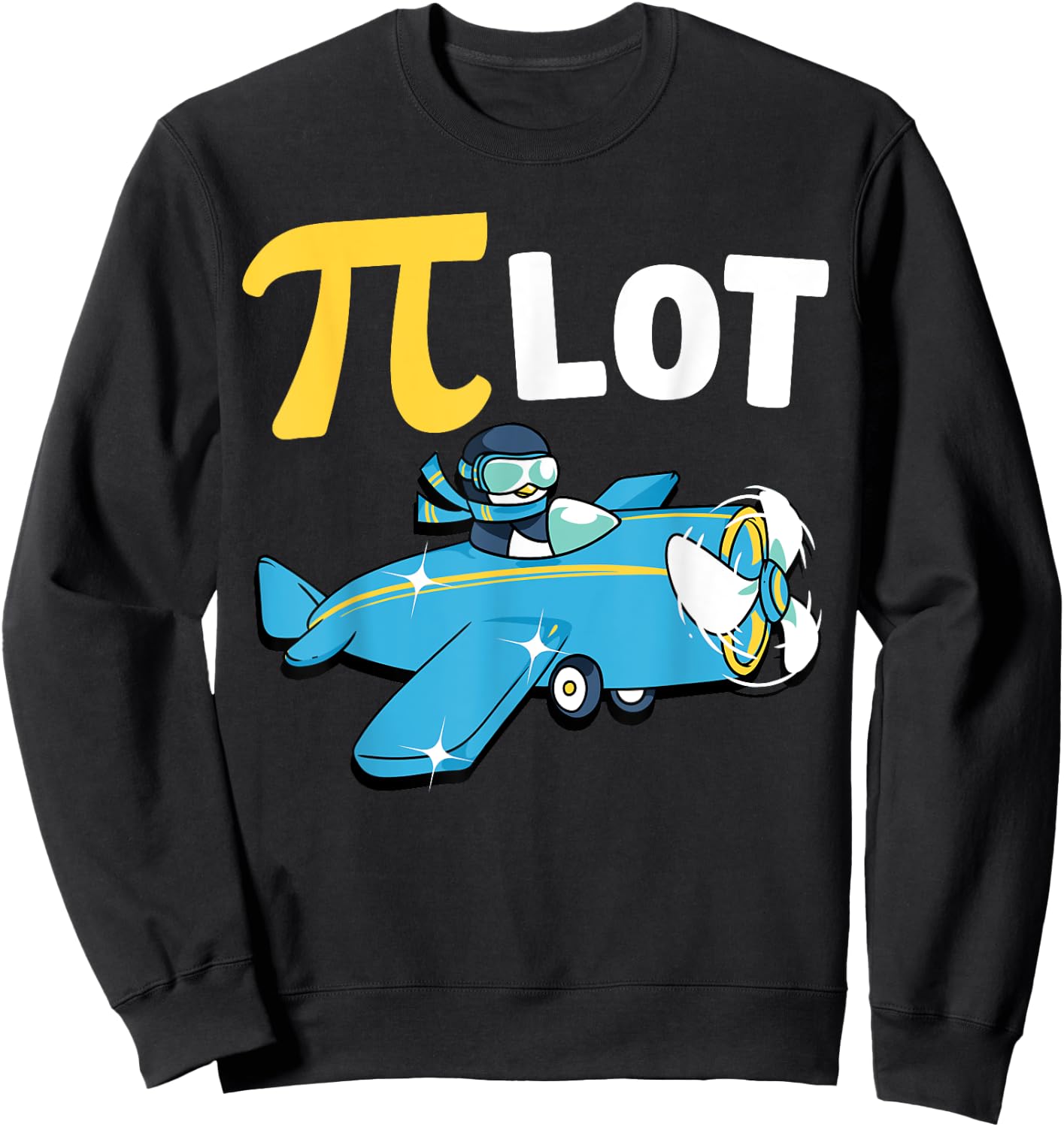 Happy Pi Day Pilot Penguin Kids Math Teachers Students Sweatshirt - Sweatshirt | Black