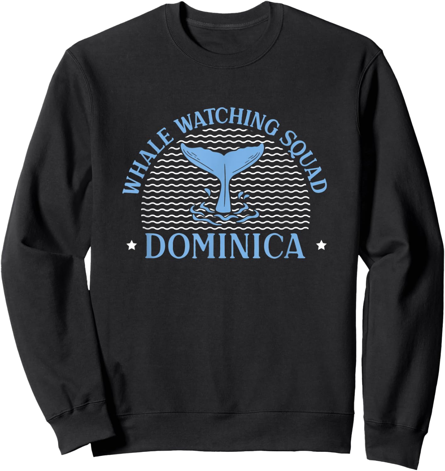 Whale Watching Squad Dominica Proud Marine Mammal Sweatshirt - Sweatshirt | Black