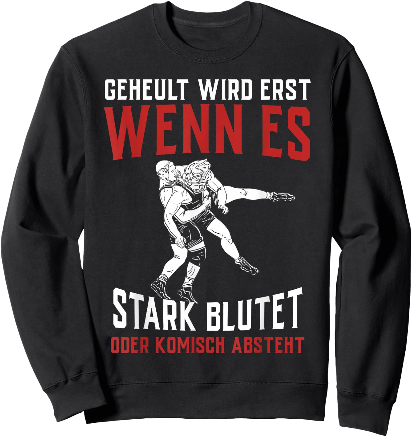 Wrestling Gift Men's Children's Wrestler Wrestler Ringer , black Sweatshirt - Sweatshirt | Black