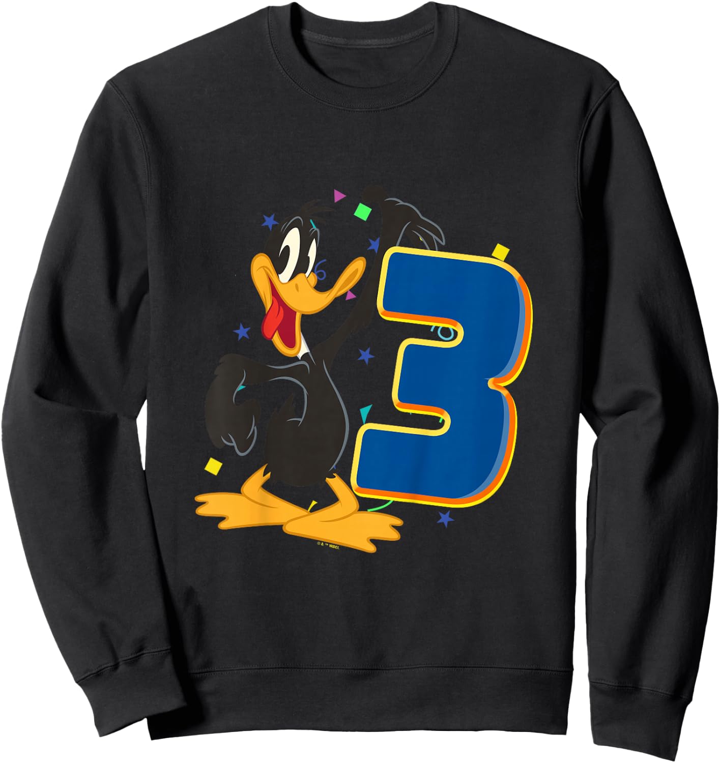 Kids Looney Tunes 3rd Birthday Daffy I'm Three Sweatshirt - Sweatshirt | Black
