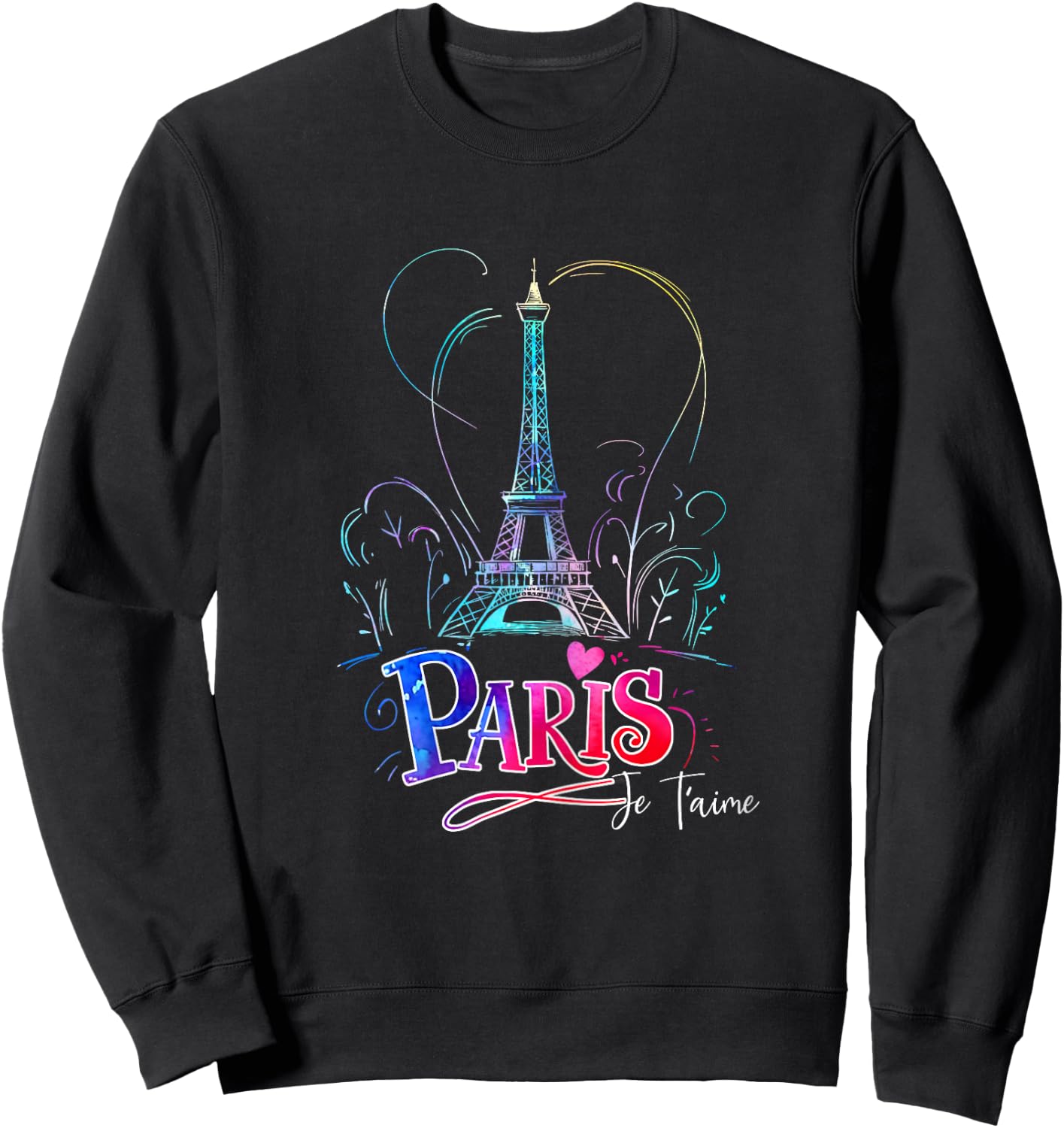 Eiffel Tower Paris Holiday France Souvenir Women Girls , Black Sweatshirt - Sweatshirt | Black