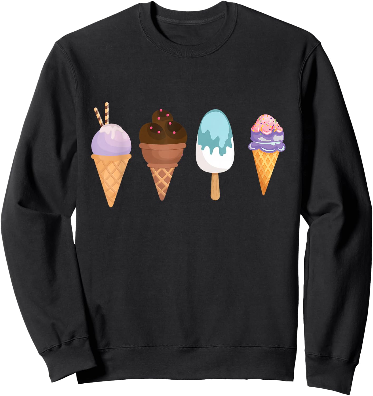 Ice Ball I Ice Cream I Ice Cream Soft Ice Cream Children's Summer Ice , black Sweatshirt - Sweatshirt | Black