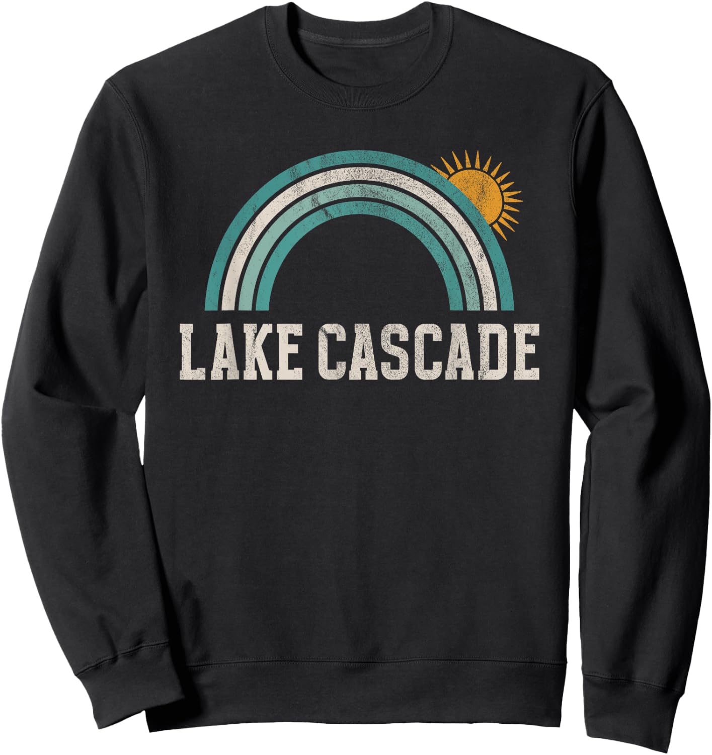 Lake Cascade Idaho Outdoors Vintage Sweatshirt - Sweatshirt | Black