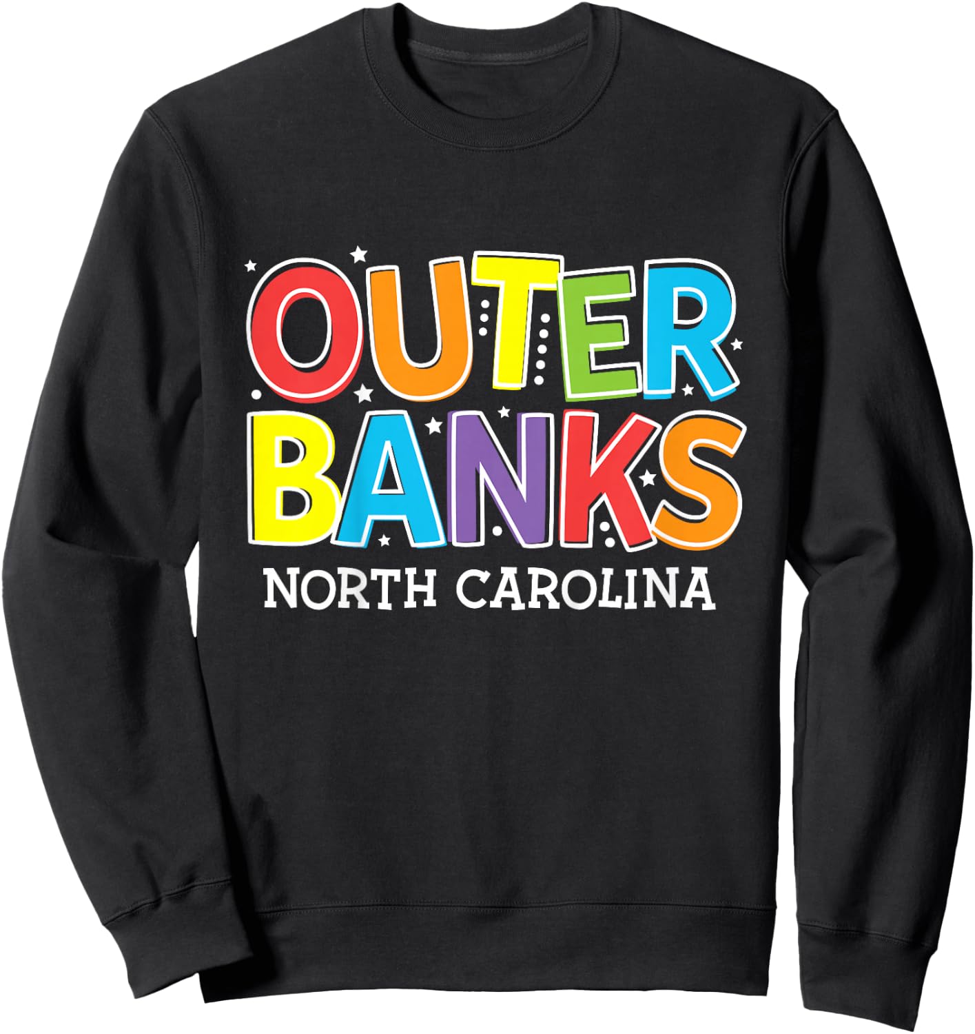 Outer Banks Souvenir NC Colorful Boys Girls Toddler Kids Sweatshirt - Sweatshirt | Black