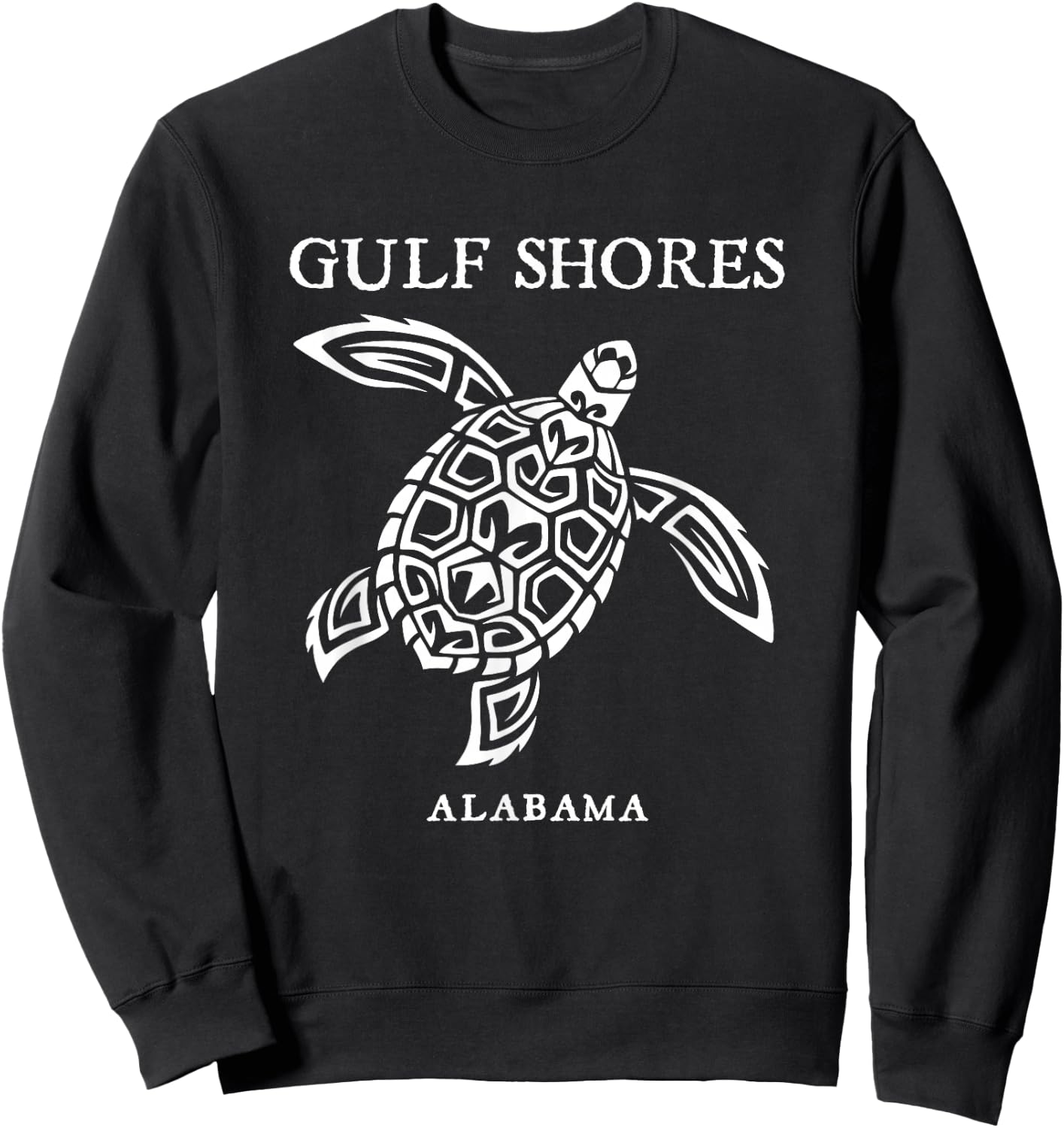 Gulf Shores Alabama Retro Sea Turtle Boys Girls Toddler Sweatshirt - Sweatshirt | Black