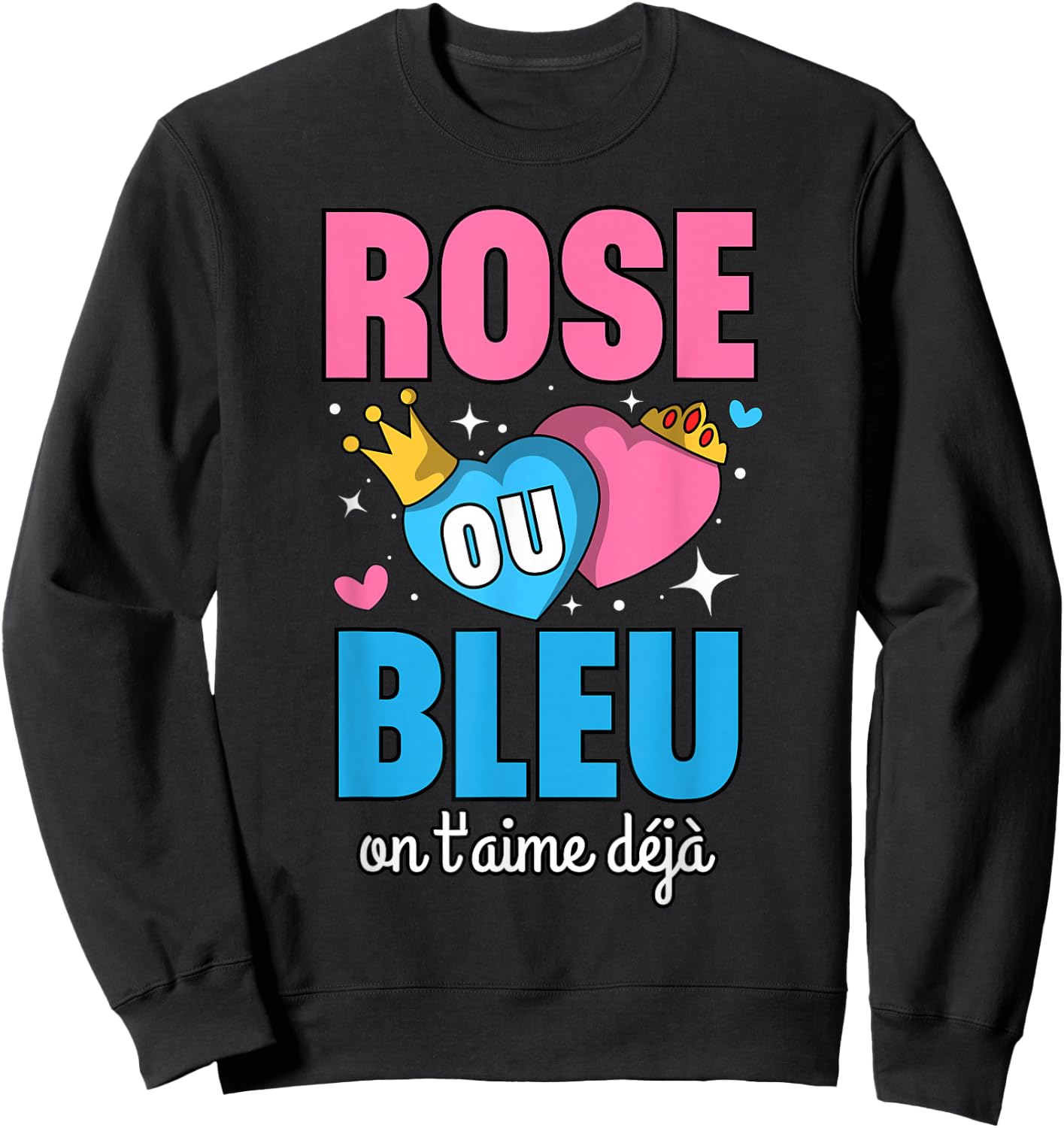 gender reveal baby sex announcement baby shower surprise , Black, S Sweatshirt - Sweatshirt | Black