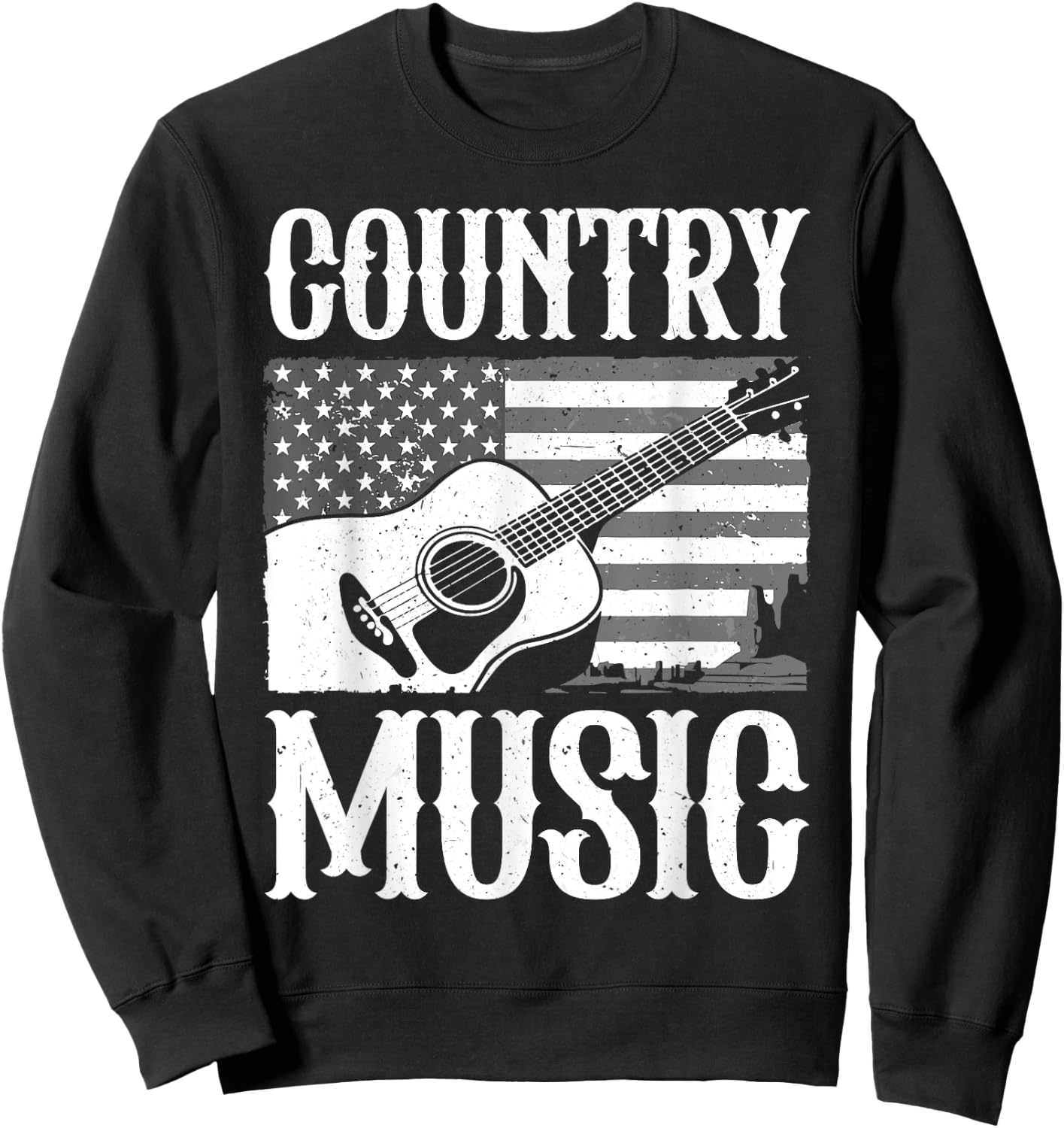 Cool Country Music Art Women Classic Country Music Sweatshirt - Sweatshirt | Black