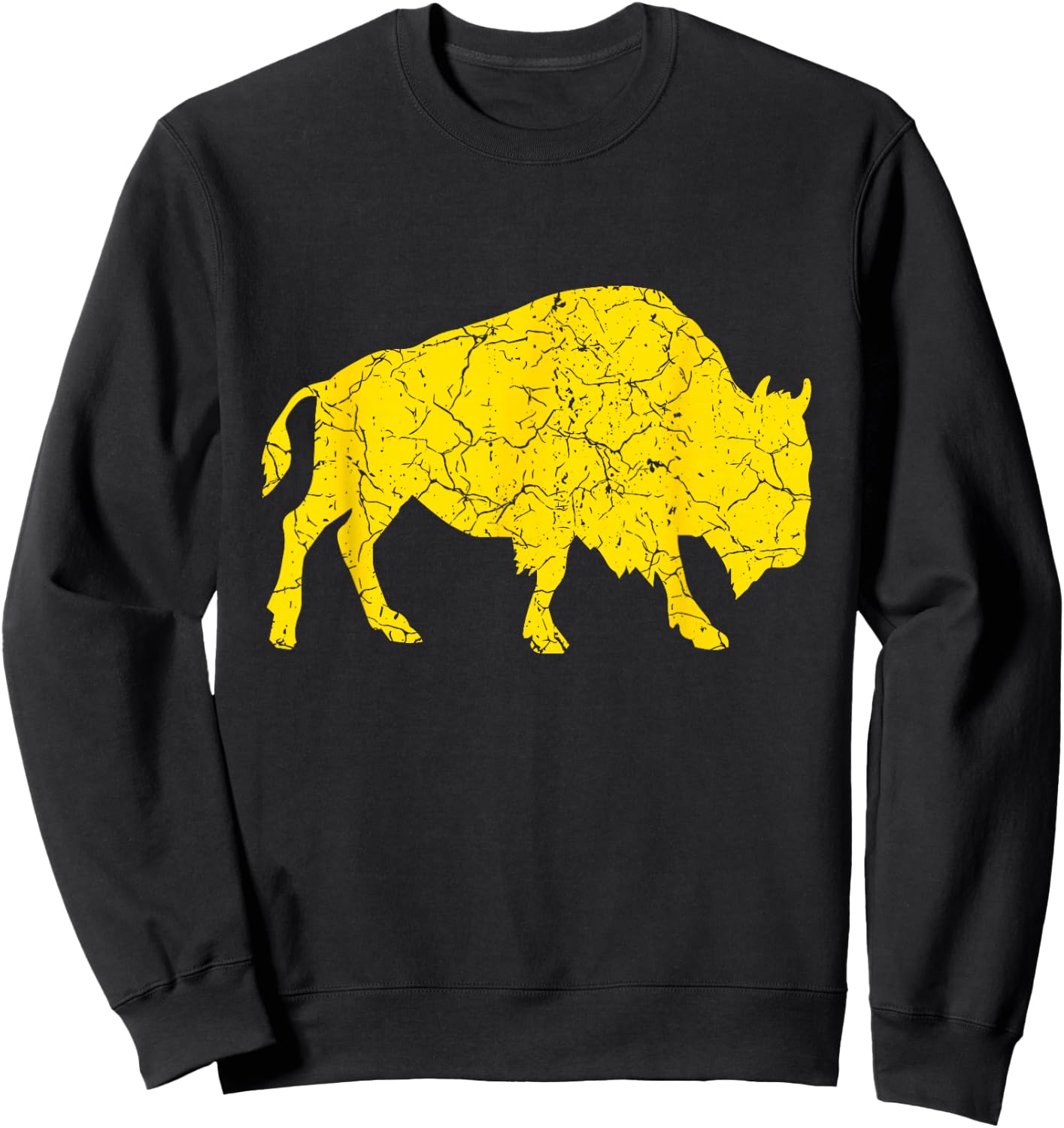Yellow Buffalo I Vintage Bison Sweatshirt - Sweatshirt | Black