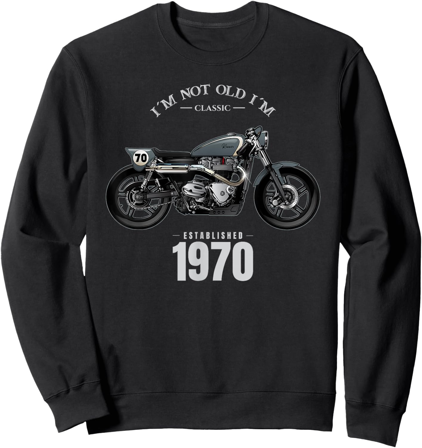 55th Birthday Man Motorcycle Biker Biker 1970 Sweatshirt - Sweatshirt | Black