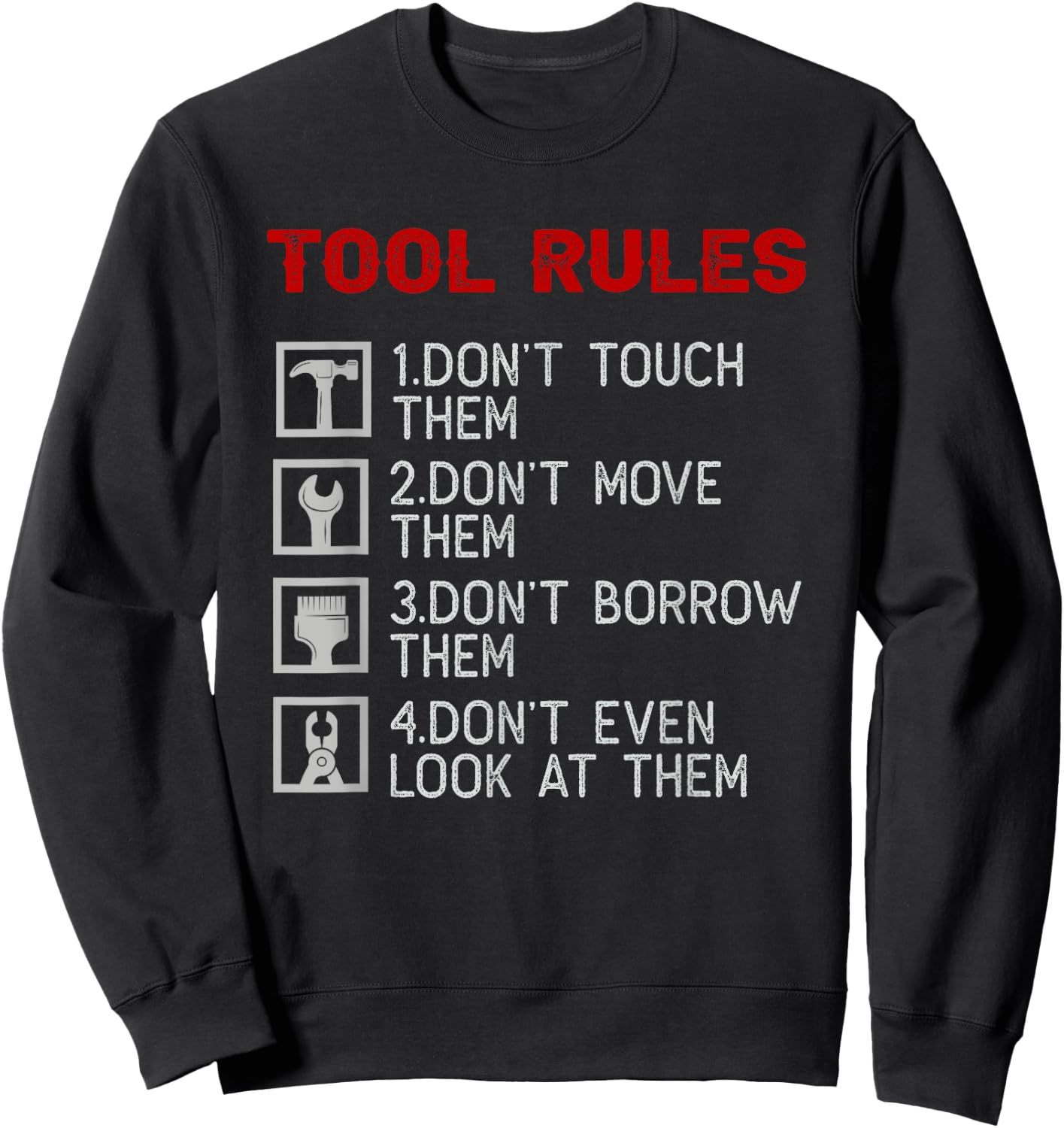 Funny Mechanic Tool Rules Mechanic Handyman Auto Repair Car Sweatshirt - Sweatshirt | Black