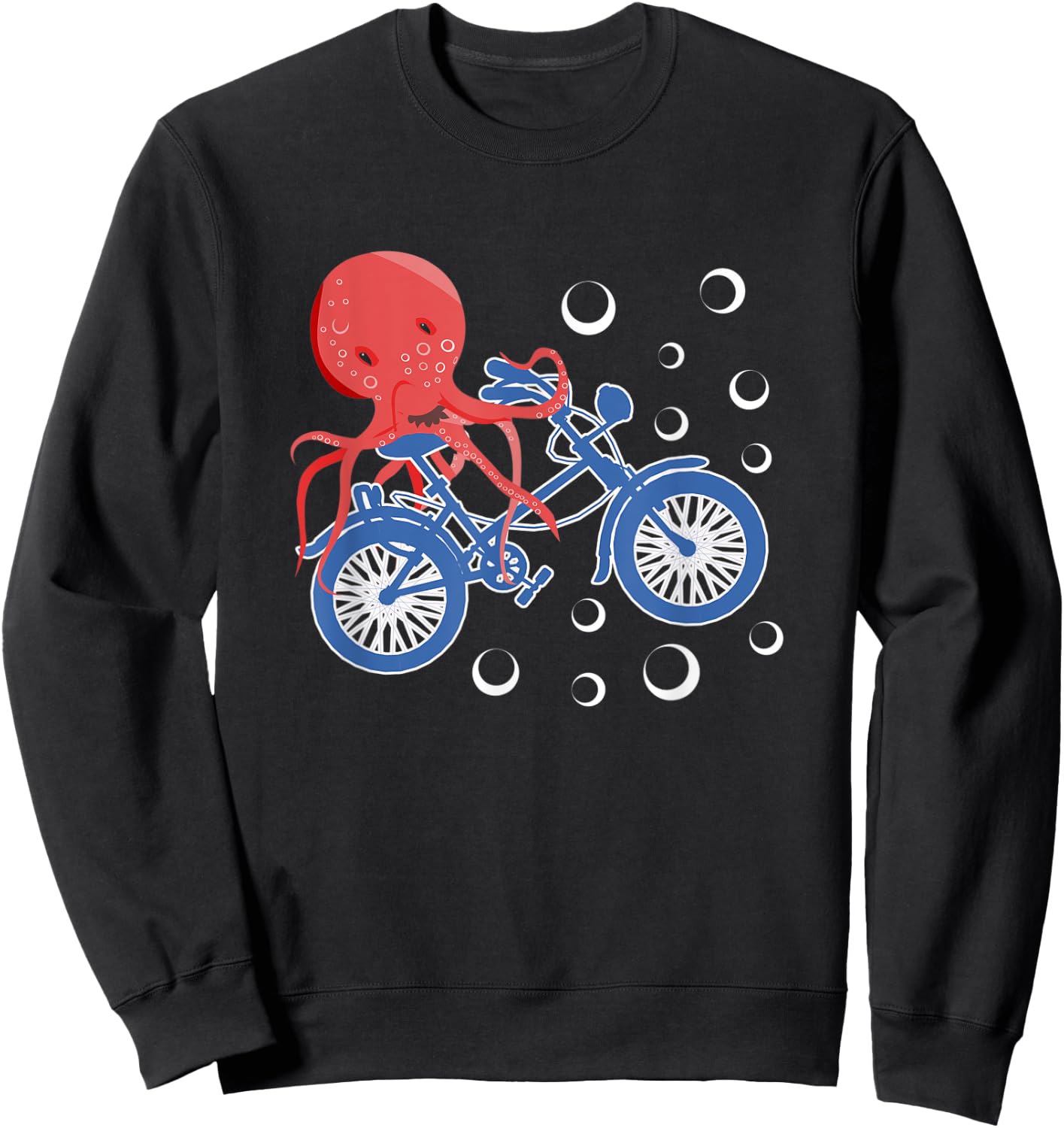 Octopus Riding A Bicycle Bike Riding Octopus Sweatshirt - Sweatshirt | Black
