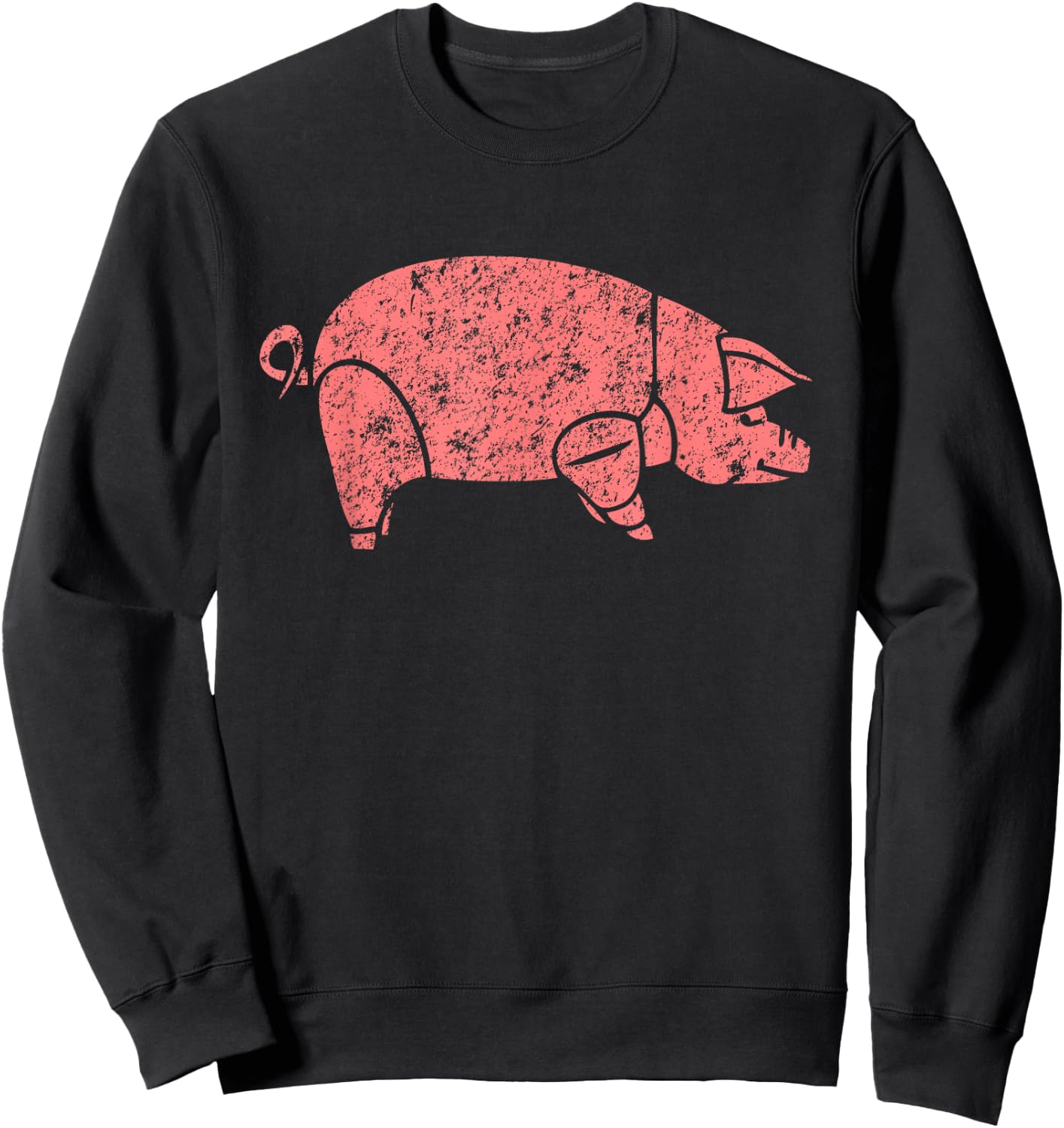 Pig rock meat bacon gilmour academy pink animals as worn by Sweatshirt - Sweatshirt | Black