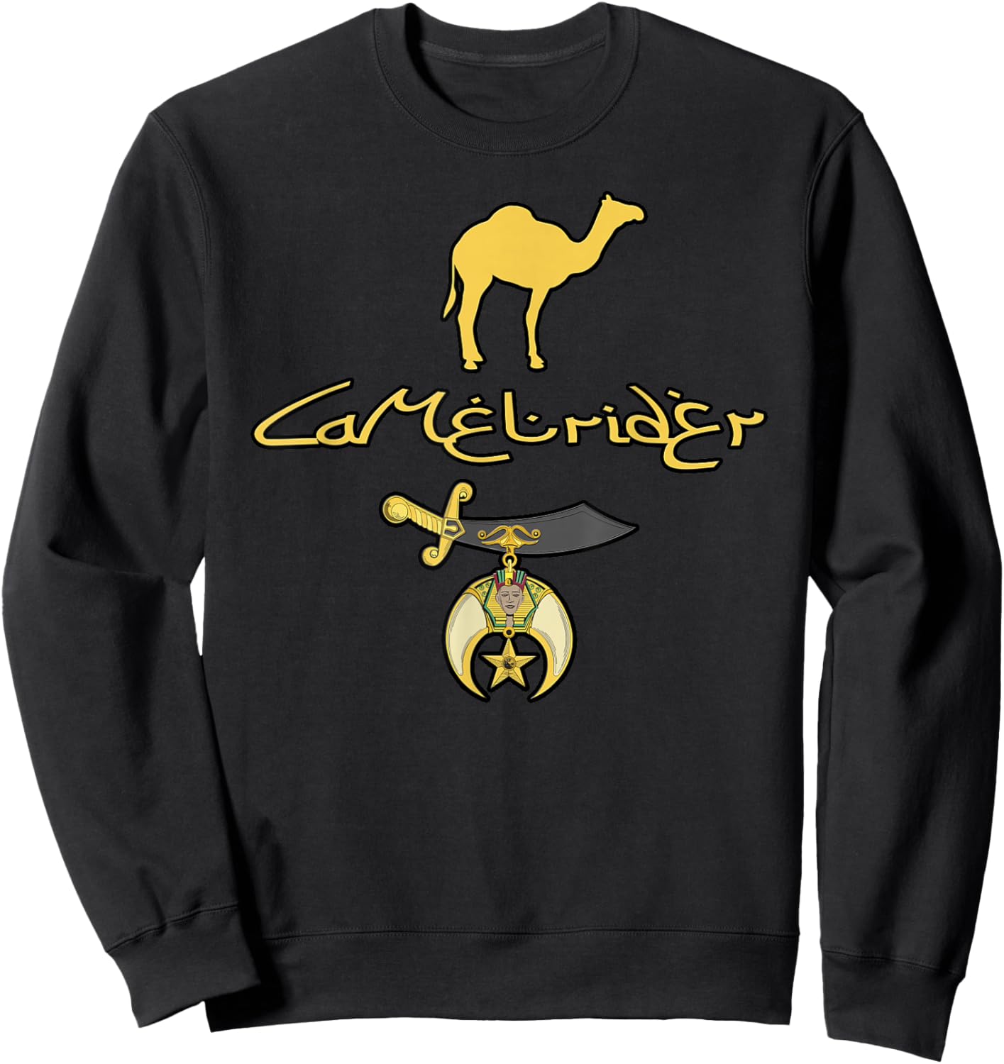 Camel rider Shriner Masonic Symbol Freemason Sweatshirt - Sweatshirt | Black