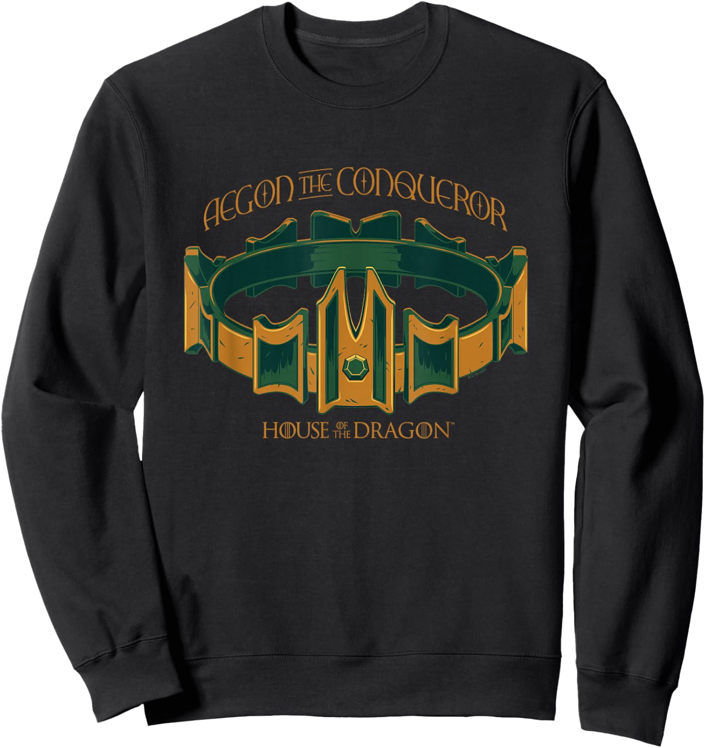 House of the Dragon Aegon The Conqueror Crown Chest Poster Sweatshirt - Sweatshirt | Black