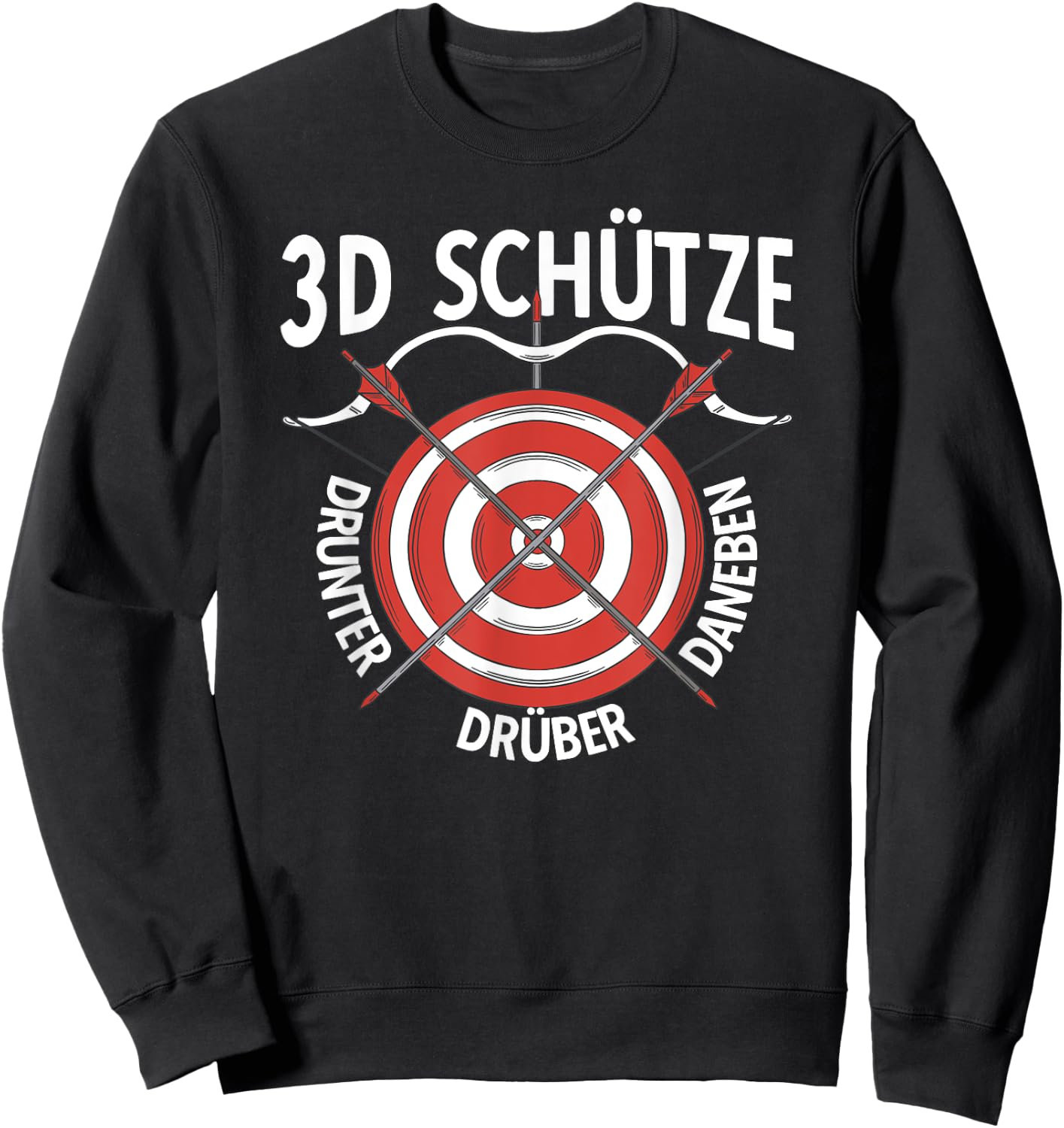3-D Bogenschießen Bogensport Bogenschütze Bogenschießen Sweatshirt - Sweatshirt | Black