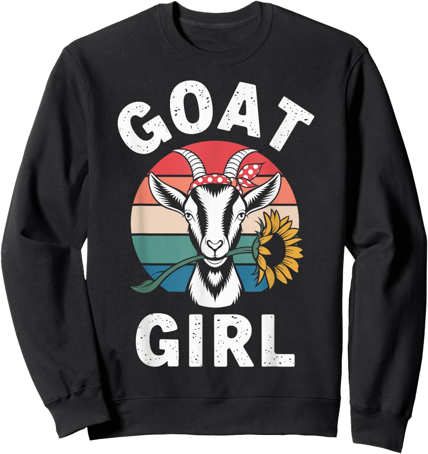 Goat Girl Funny Goat Sweatshirt - Sweatshirt | Black