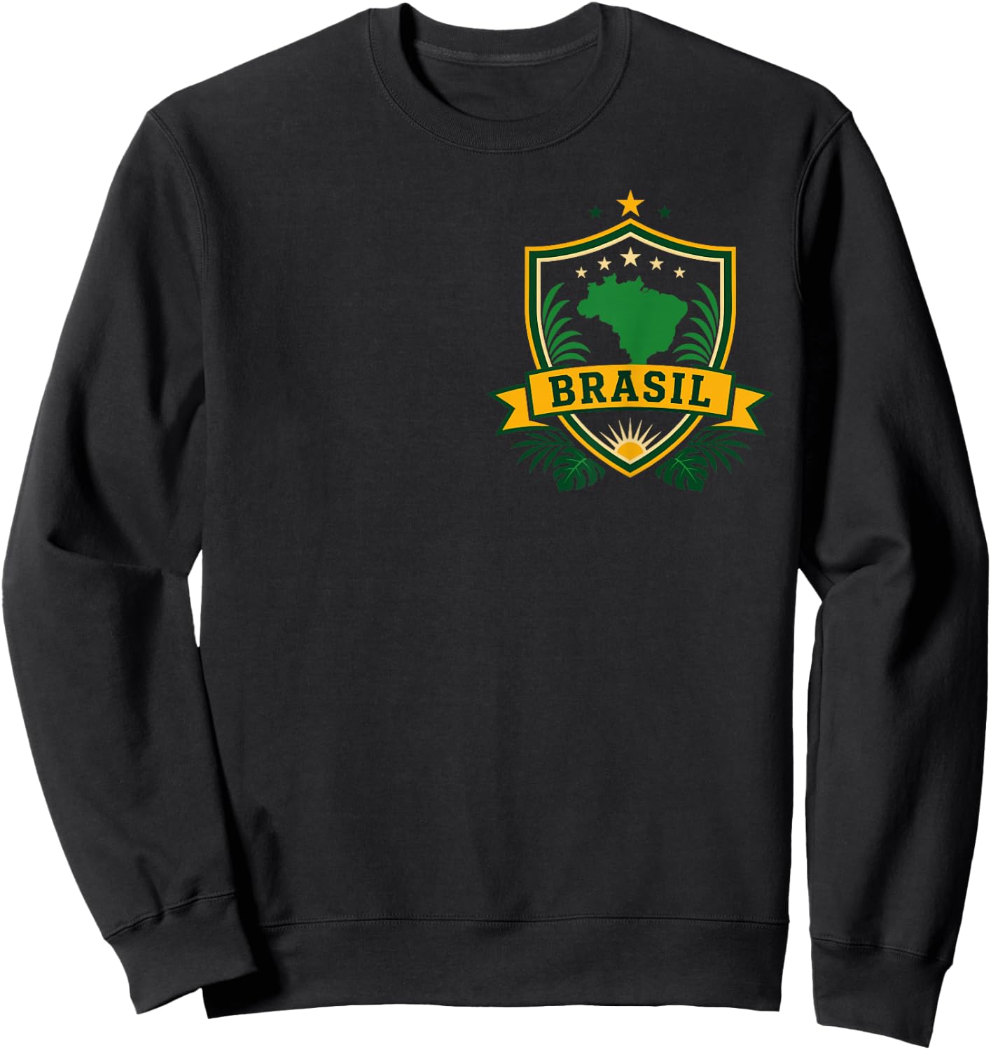 Brasil Tropical Pride Vintage Emblem Sweatshirt - Sweatshirt | Black