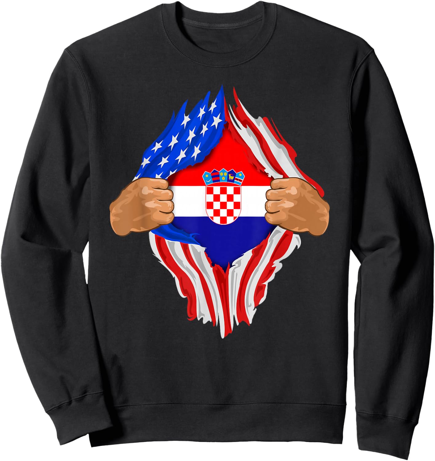 Croatian Blood Inside Me | Croatia Flag Gift Sweatshirt - Sweatshirt | Black