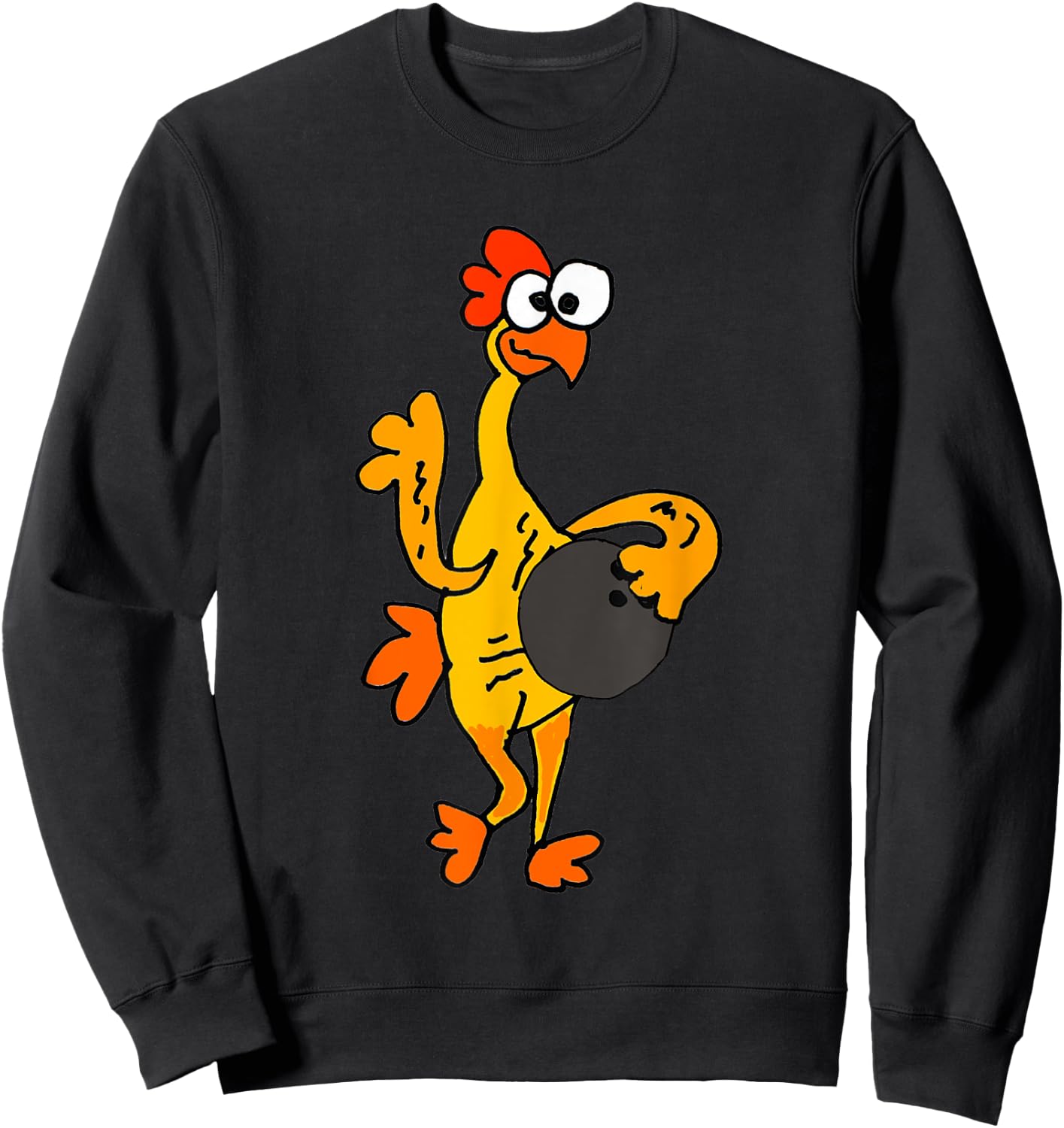 SmileteesSports Funny Rubber Chicken Bowling Sweatshirt - Sweatshirt | Black